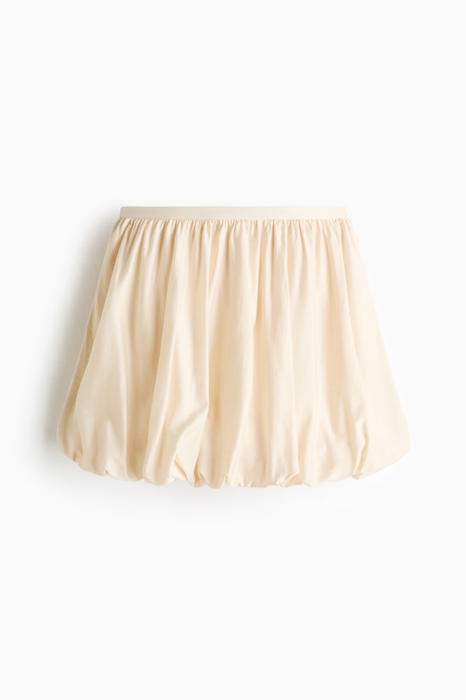 Bubble-Hem Mini Skirt - Cream/Black - 1