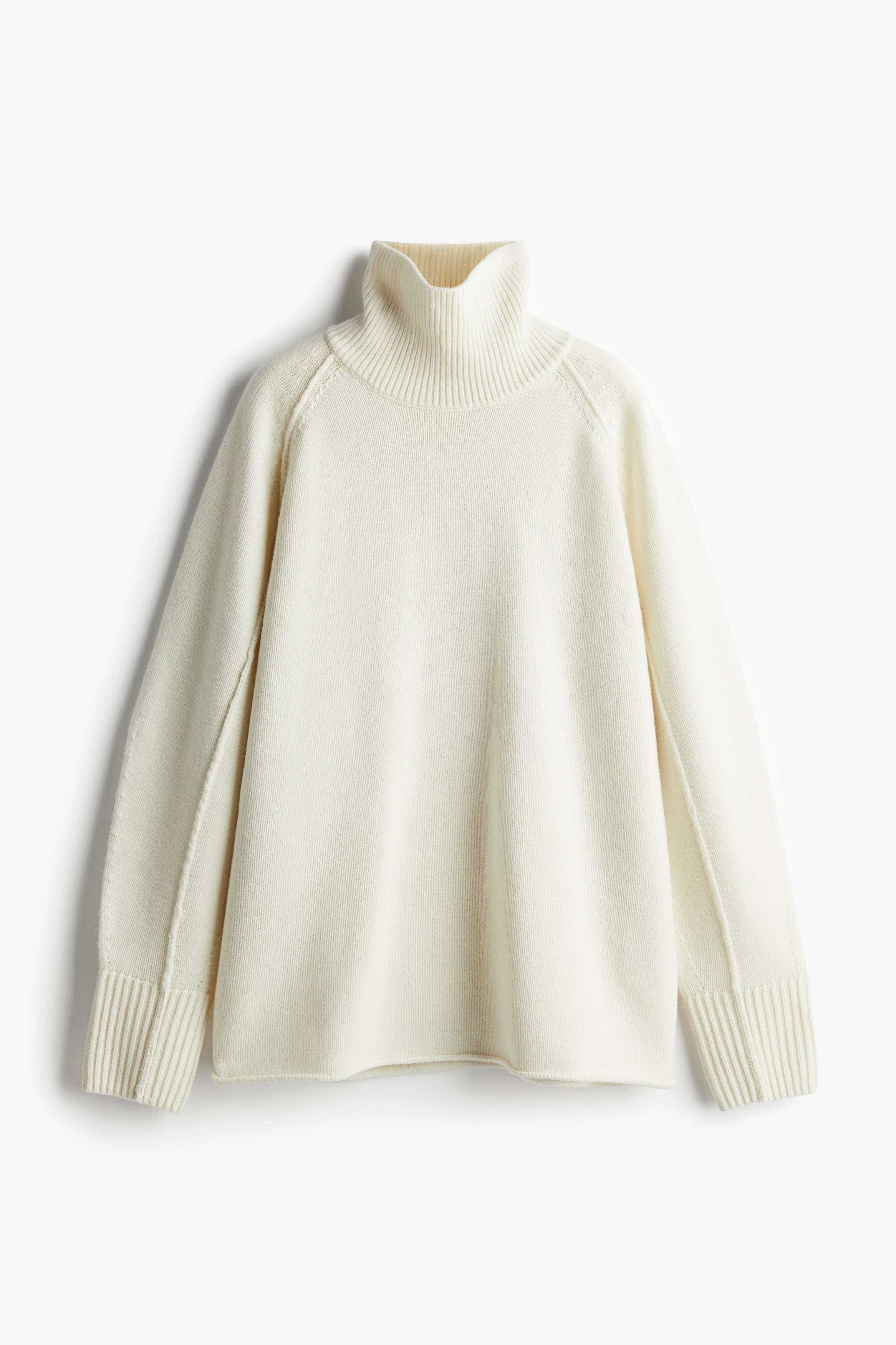 Wool Mock Turtleneck Sweater - Dark khaki green - Ladies | H&M US