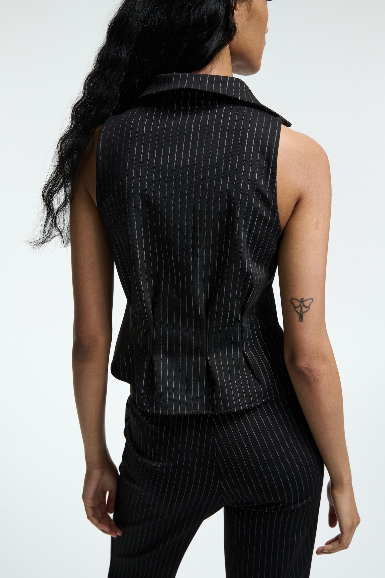 Collared waistcoat - Black/Pinstriped/Grey/Checked - 5