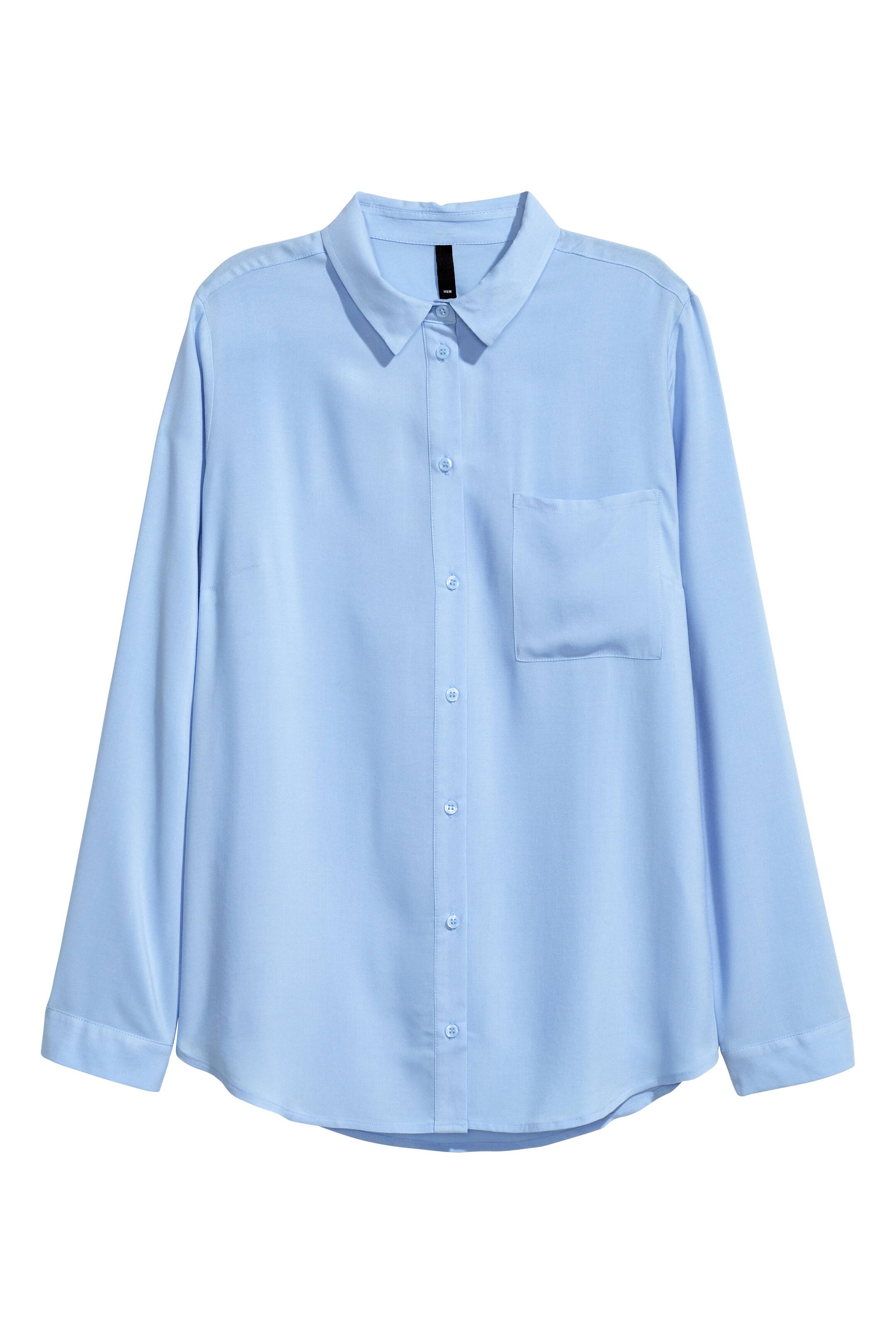 View larger image: Viscose shirt - Light blue - Ladies | H&M GB 1