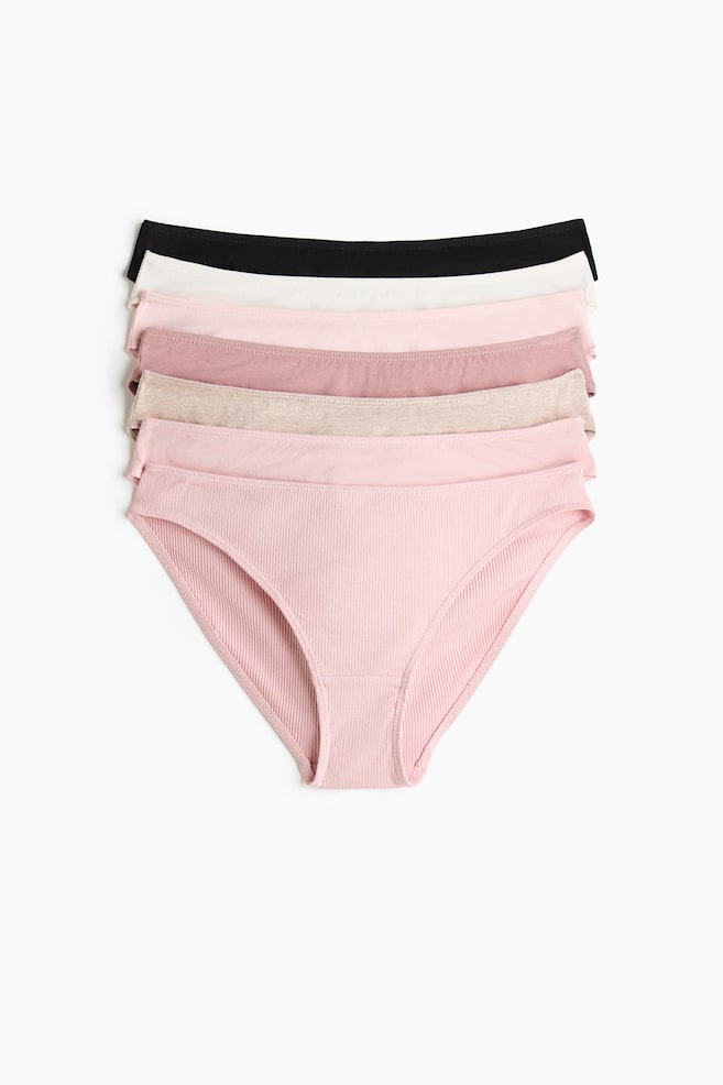 7-Pack Cotton Briefs - Light pink/light beige melange/Black - 1