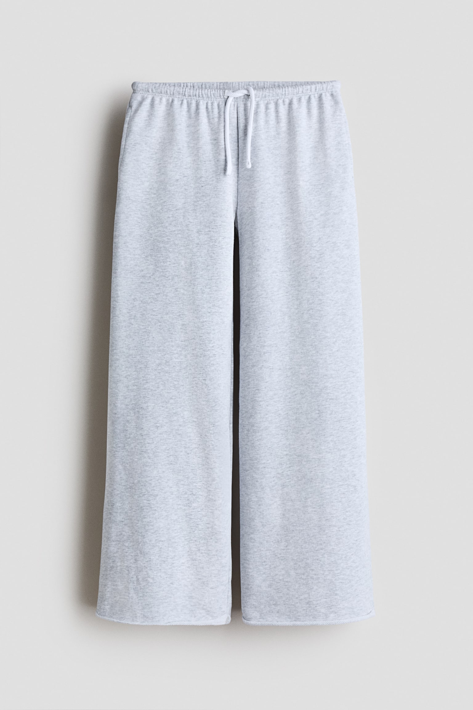 Pantalon jogger à jambes larges - Gris clair chiné/Noir/Beige clair