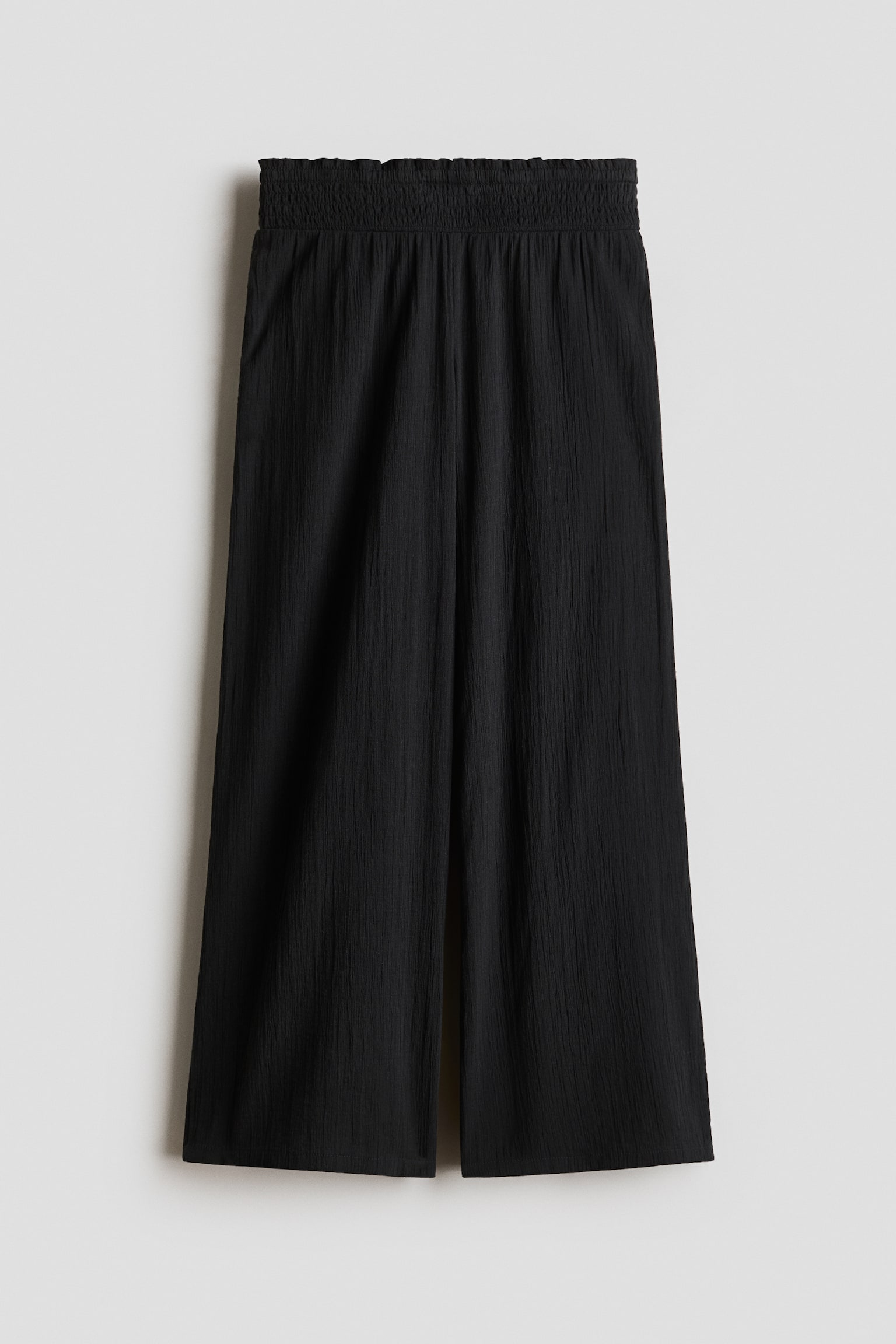 Crinkled cotton trousers - Black/Light blue/Floral - 1