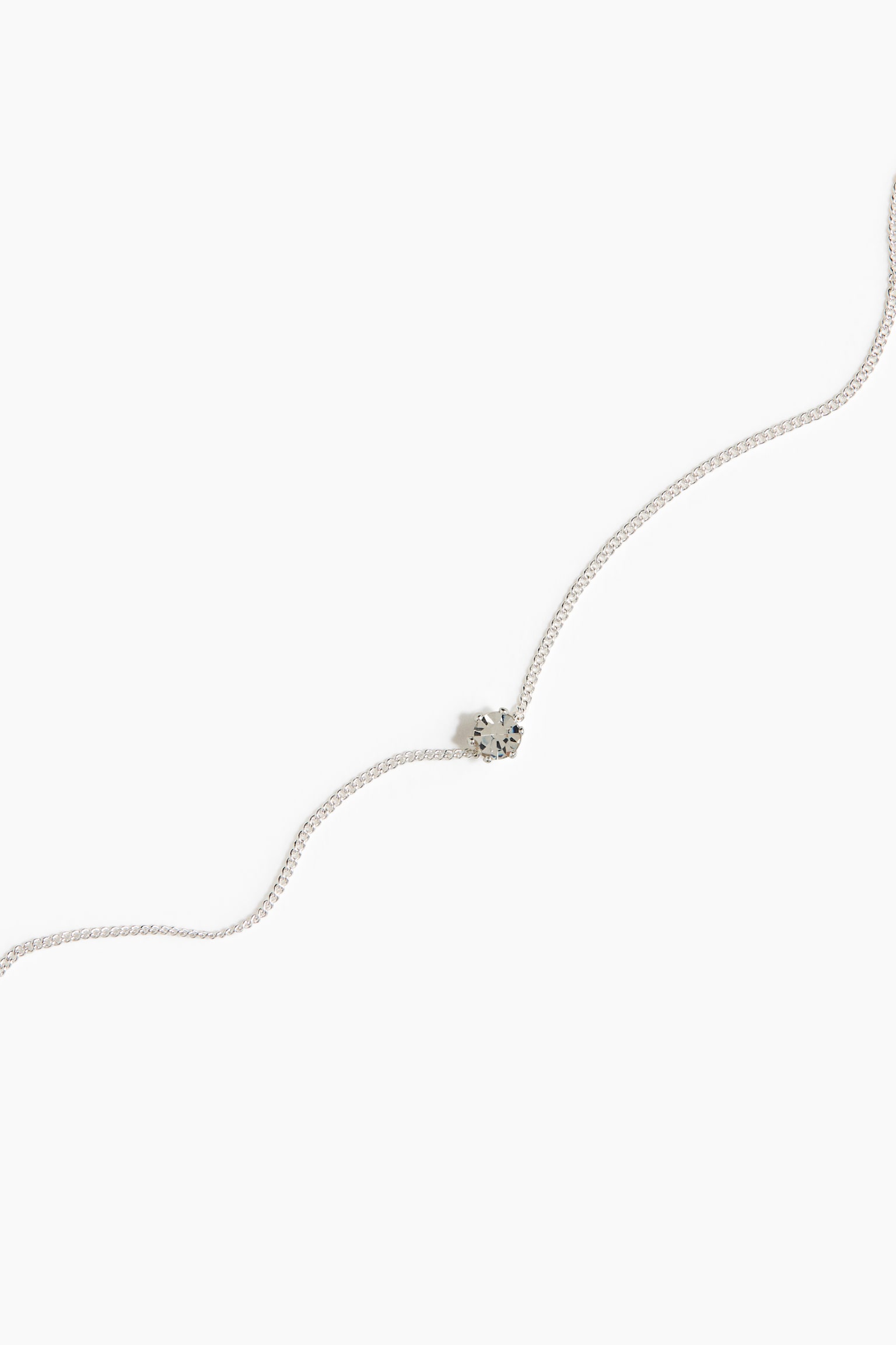 שרשרת אבני חן מלאכותיות - כסוף/זהוב - 2