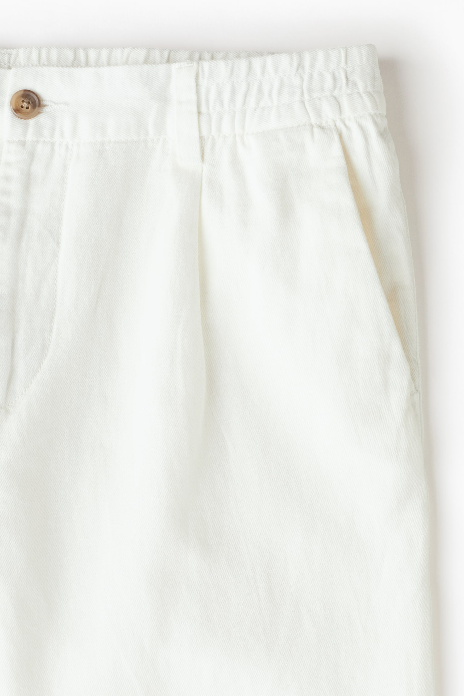 Regular Fit Linen-blend trousers - White/Dark beige - 7