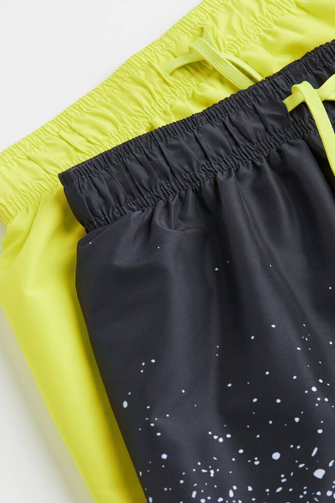 2-pack swim shorts - Black/Neon yellow/Orange/Palm trees/Green/Leaf print/Rust orange/Gamer/dc/dc/dc - 2