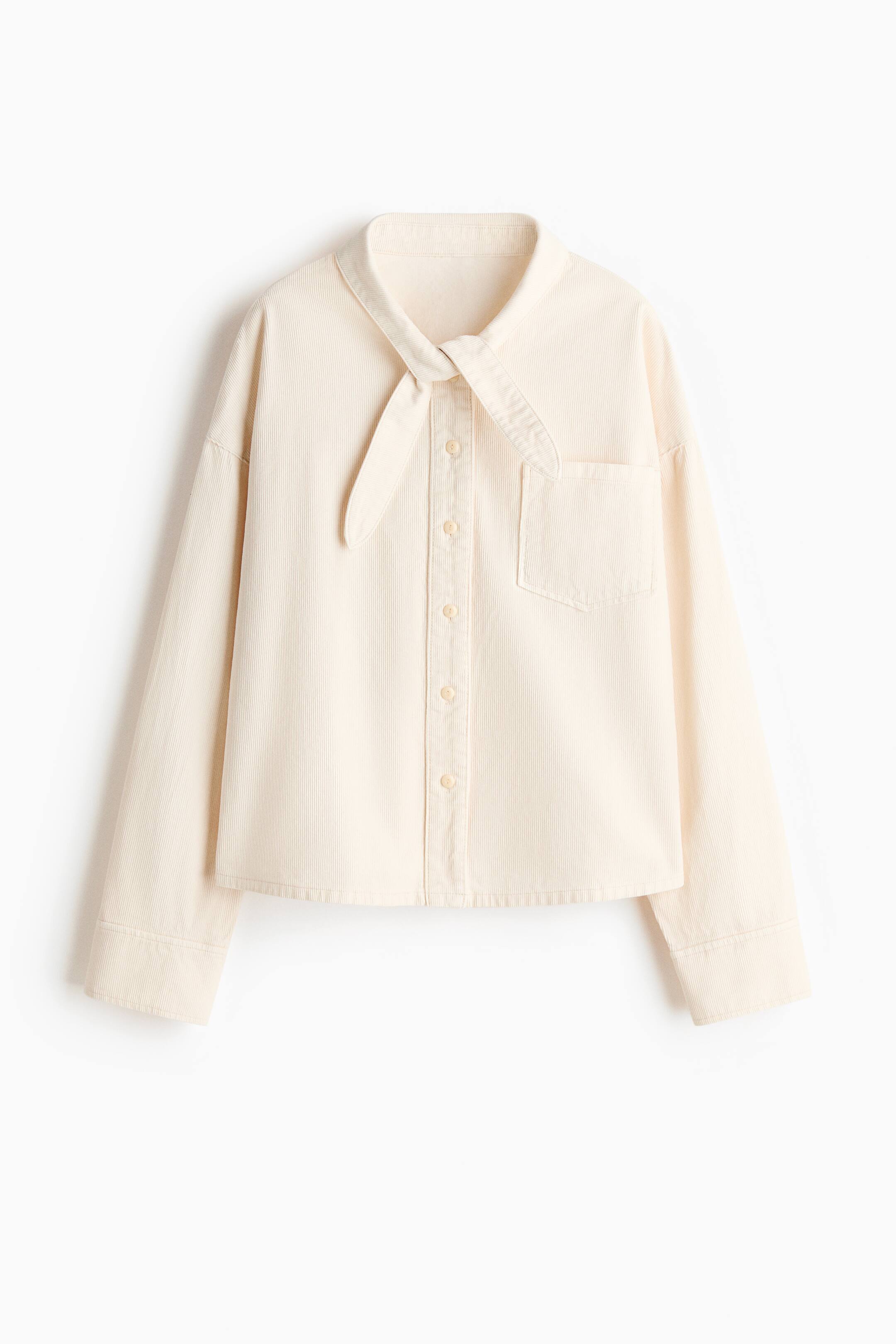 拡大画像を表示: スカーフカラー コーデュロイシャツ - クリーム - レディース | H&M JP 6