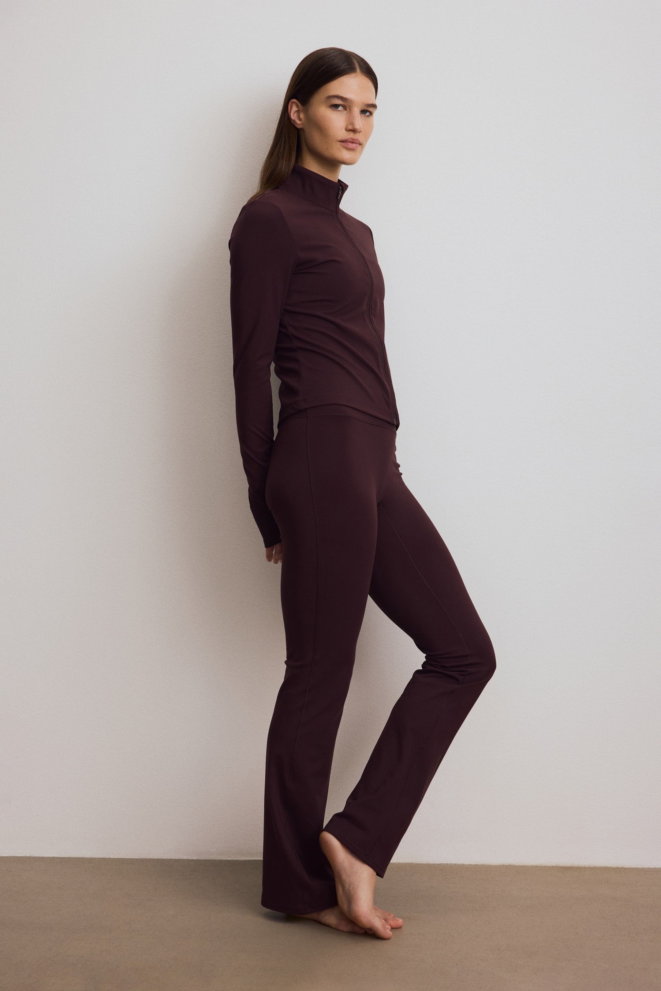 View larger image: Zip-through sports jacket with SoftMove™ - Chocolate plum - Ladies | H&M 2