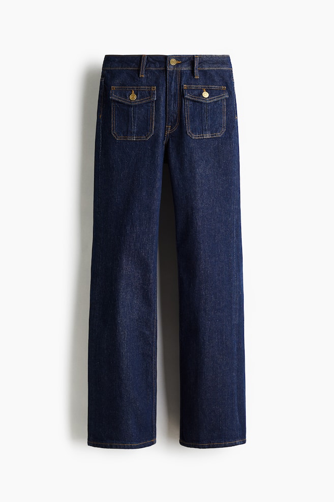 Flared High Jeans - Dark denim blue/Denim blue - 1