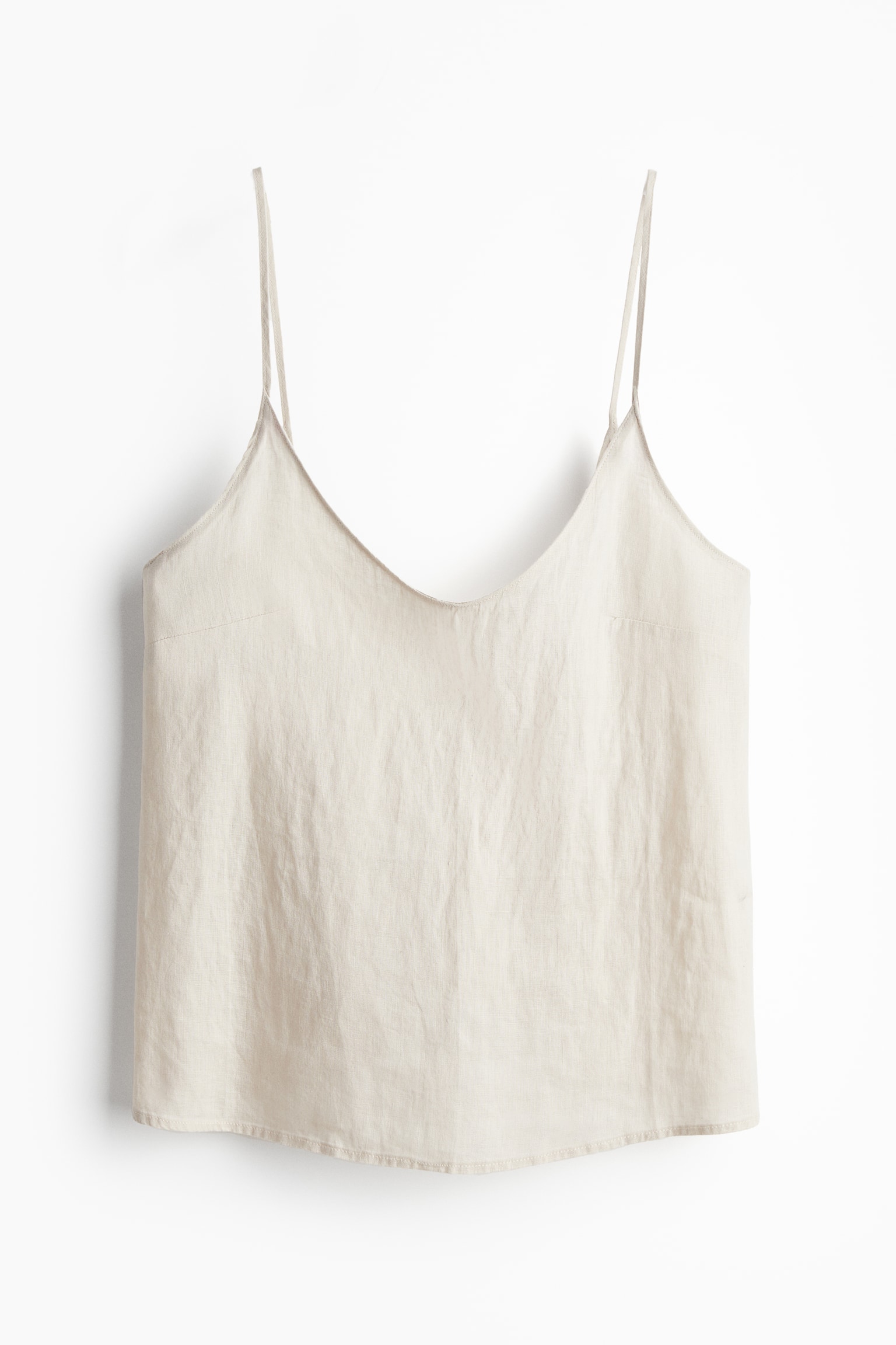 Linen strappy top - Light beige - 2