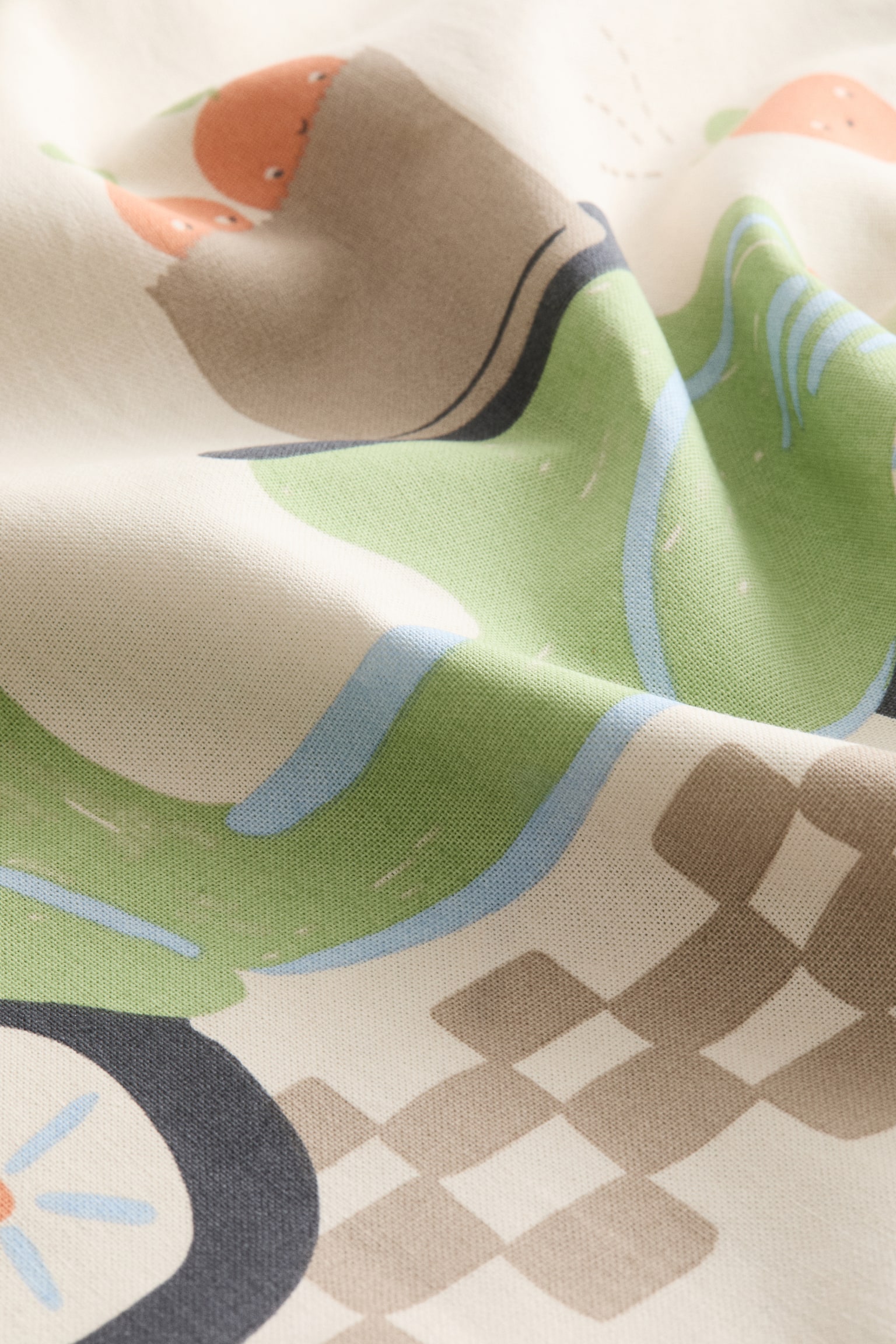 Housse de coussin en toile de coton imprimée - Vert/scooter/Beige clair/tyrannosaure - 4