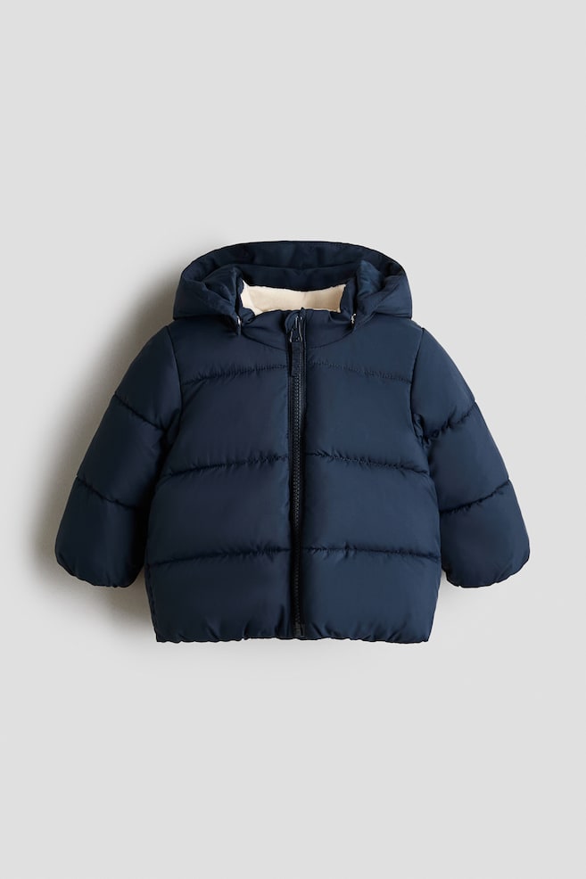 Water-Repellent Puffer Jacket - Navy blue/Light pink/floral/Light beige/hearts/Brown/floral/Light beige/leopard print/Brown/Dark red/Turquoise/dinosaurs/Beige/leopard print/Beige/dogs - 1