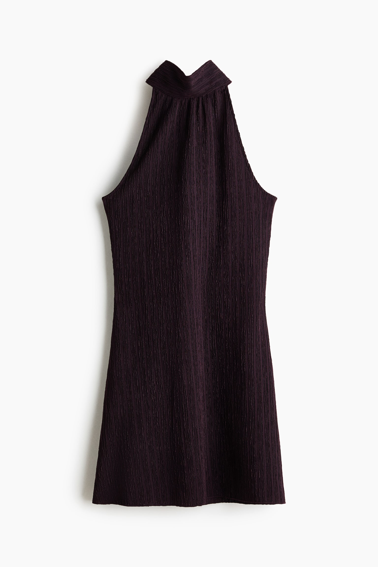 Crinkled halterneck dress - Dark purple/Black
