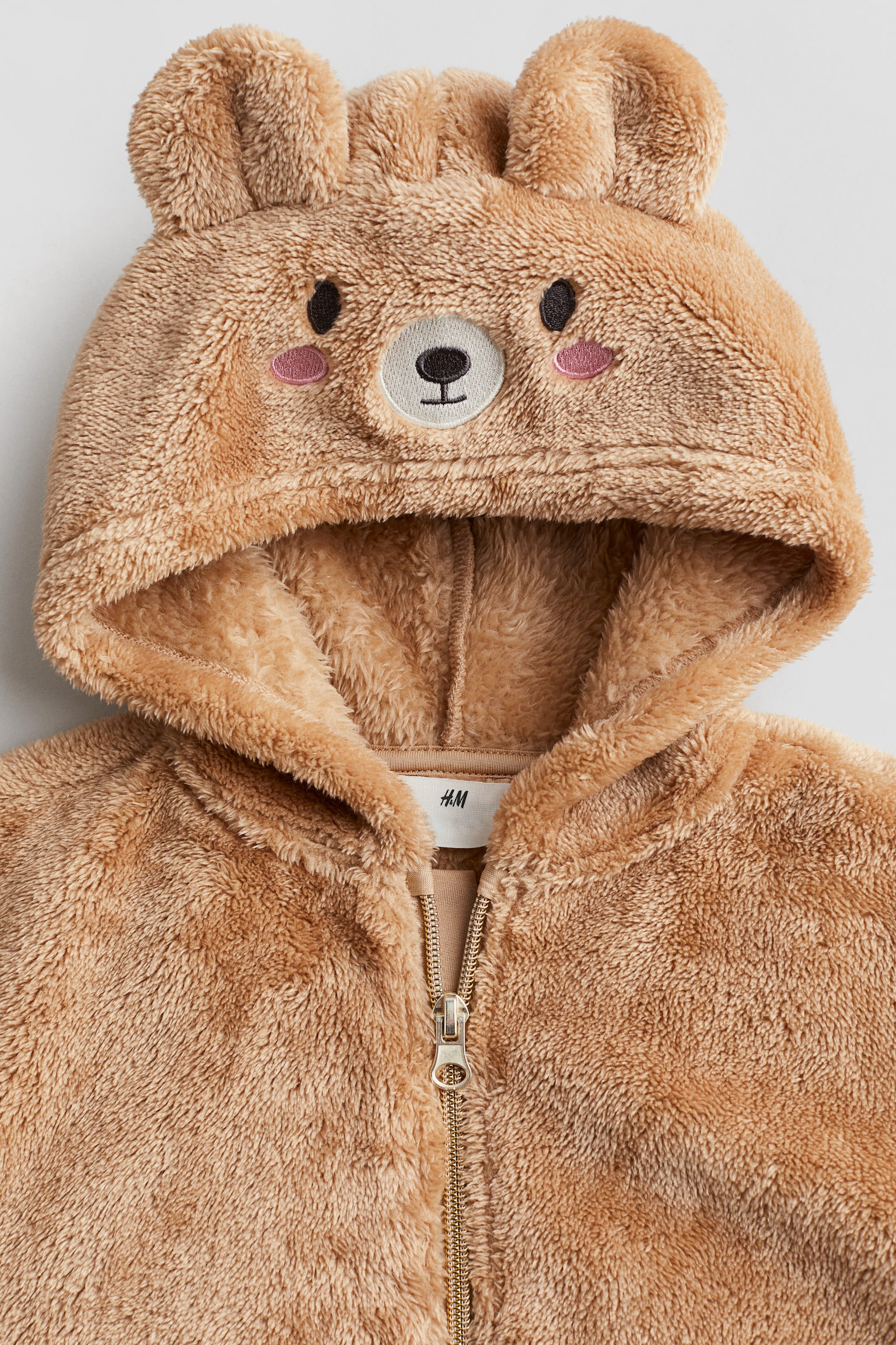 Pile zip-through hoodie - Beige/Natural white/Unicorn - 1