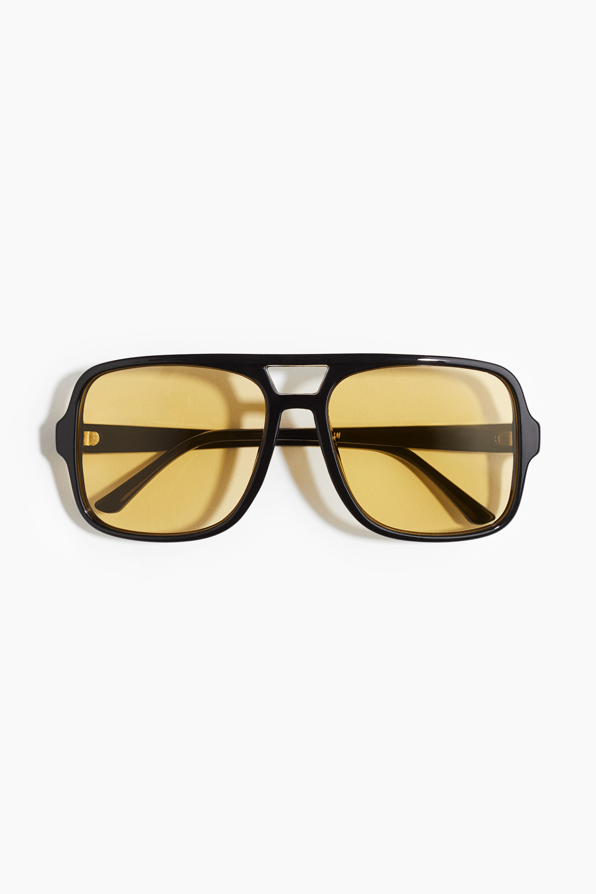 Aviator-Style Sunglasses - Black/yellow