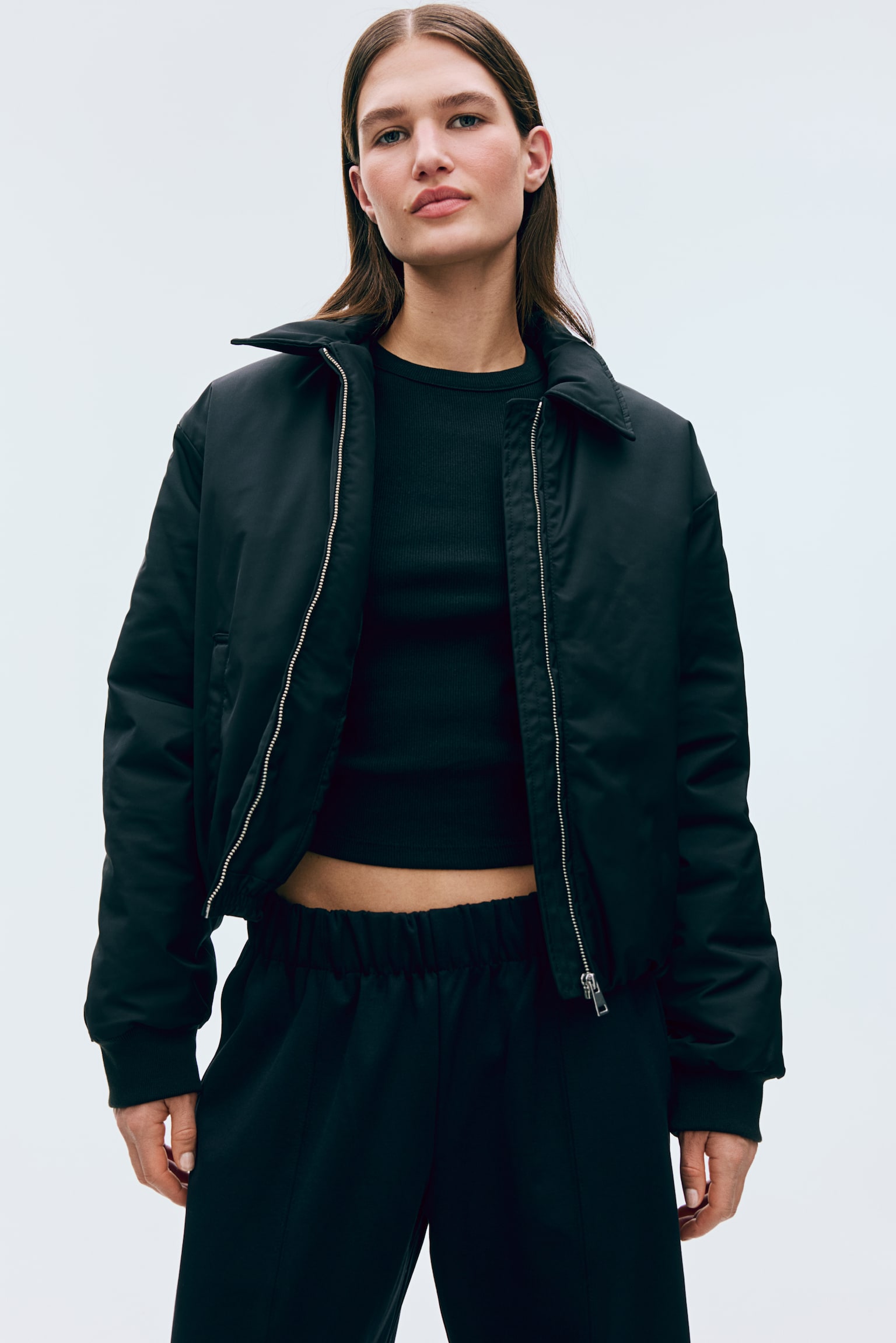 Женские брюки H&M Barrel-Leg Ponte, цвет: Чёрный — фото 3