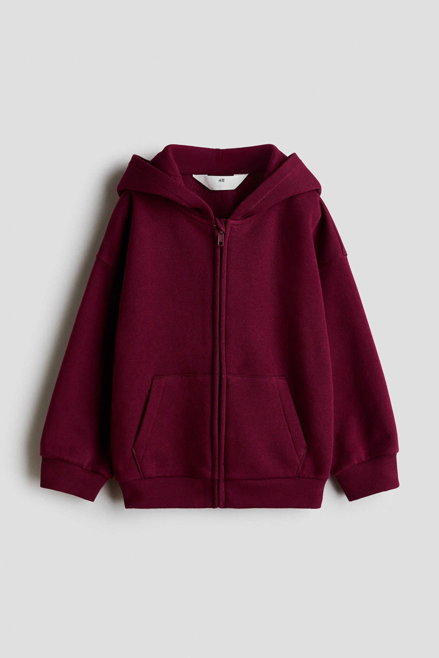 Oversized brushed-inside zip-through hoodie - Dark red/Dark grey/Hearts/Light pink/Cherries/Pink/White/Hearts/Light purple/Dusty purple/Floral
