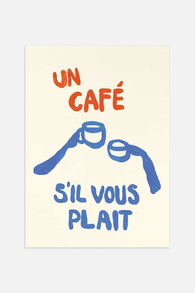 Un Café Poster - Blue/beige - 1