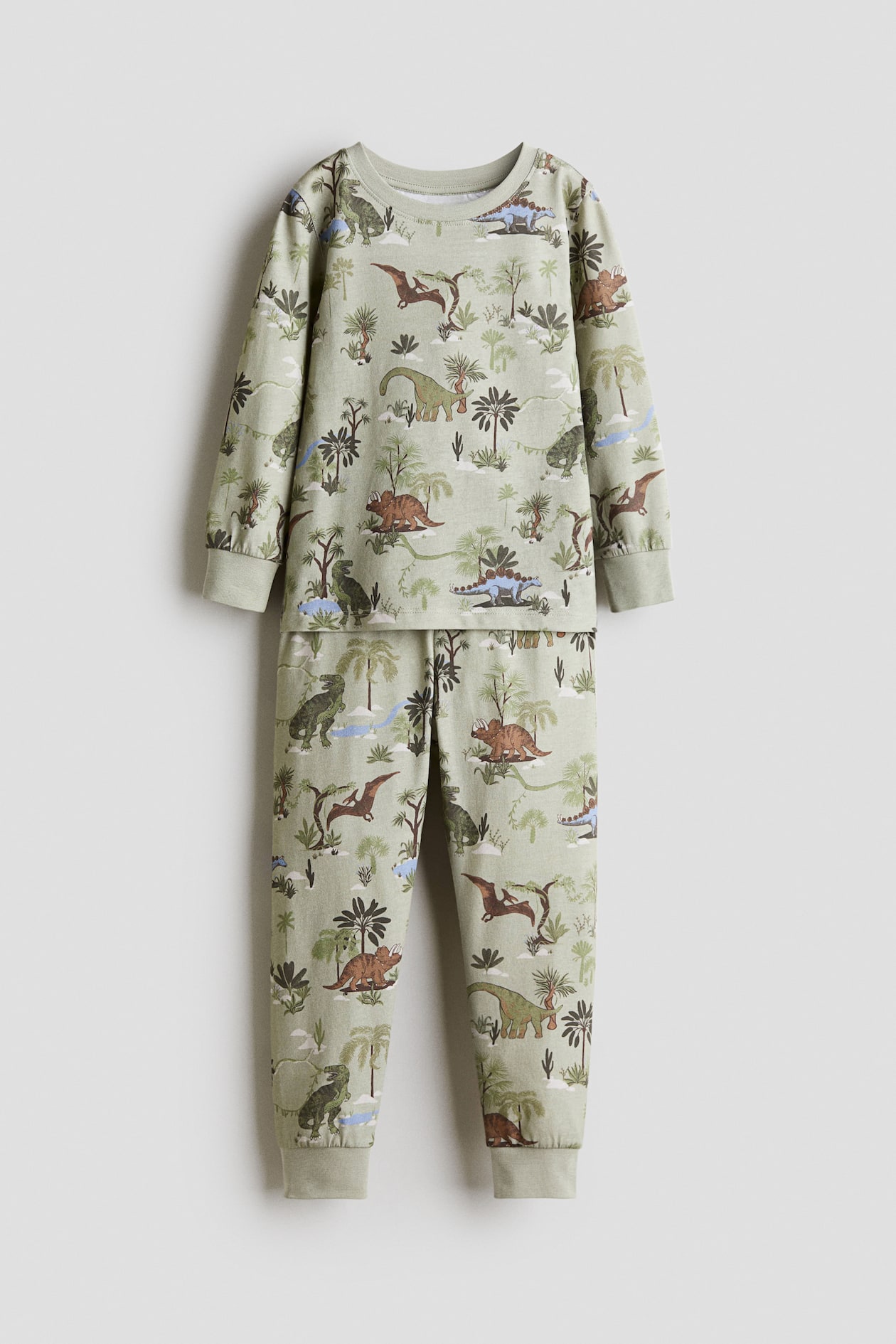 Patterned Pyjamas Kids Green/Dinosaurs Patterned jersey pyjamas for kids | H&M IN