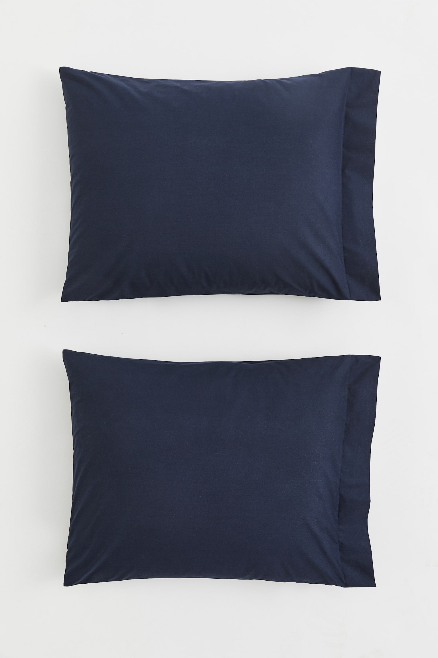 2-pack cotton percale pillowcases - Dark blue/Dark grey - 1