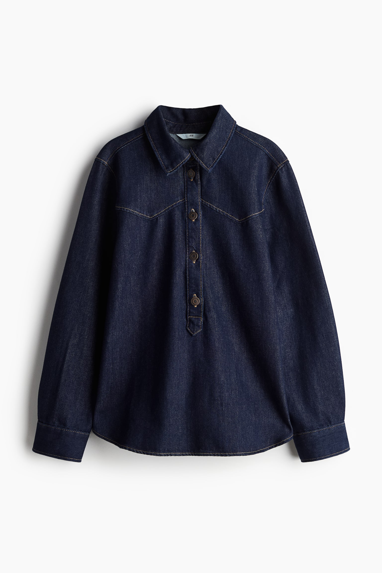 Popover denim shirt - Dark denim blue - 2