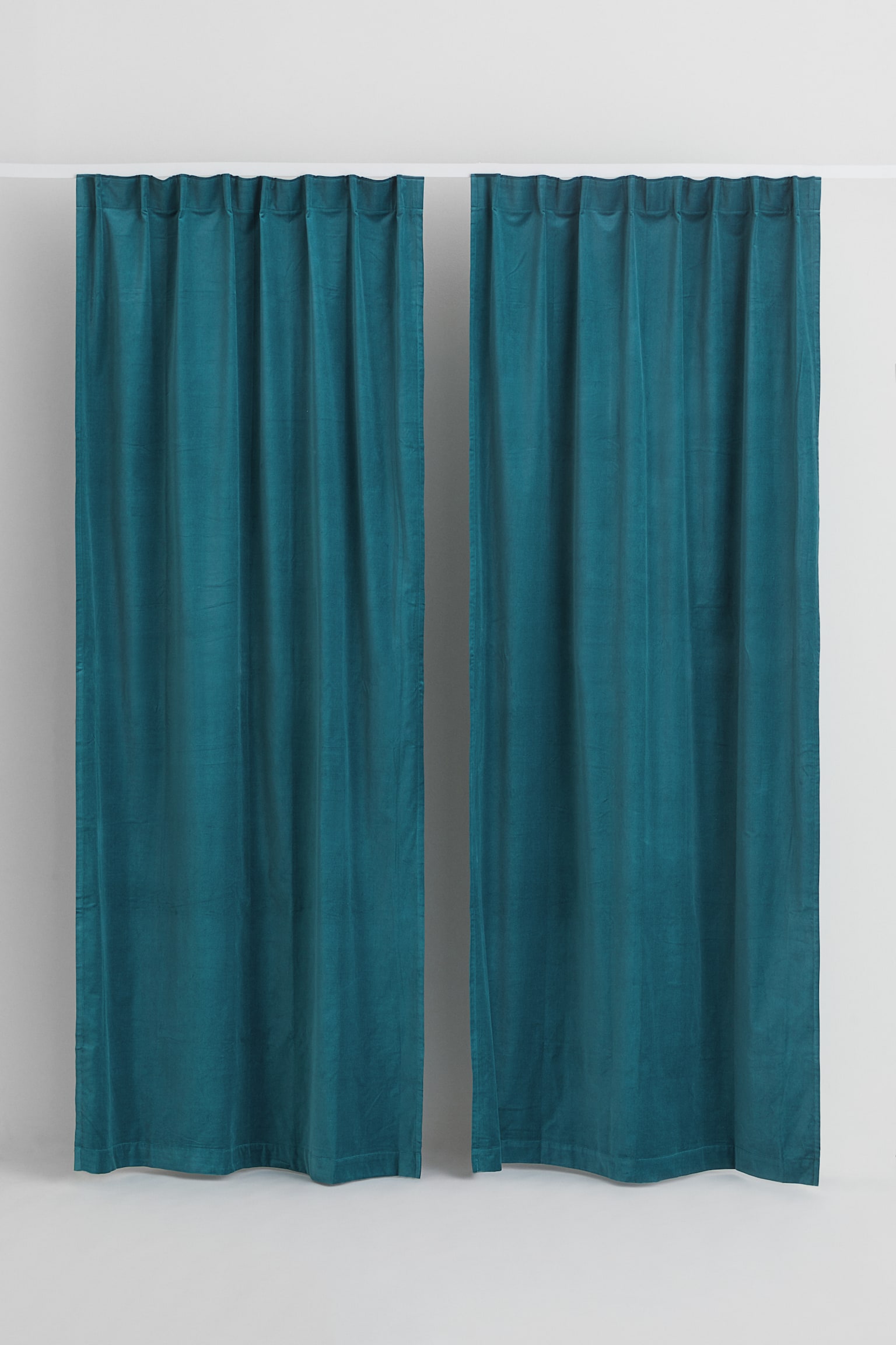 2-pack velvet curtain lengths - Dark turquoise - 4