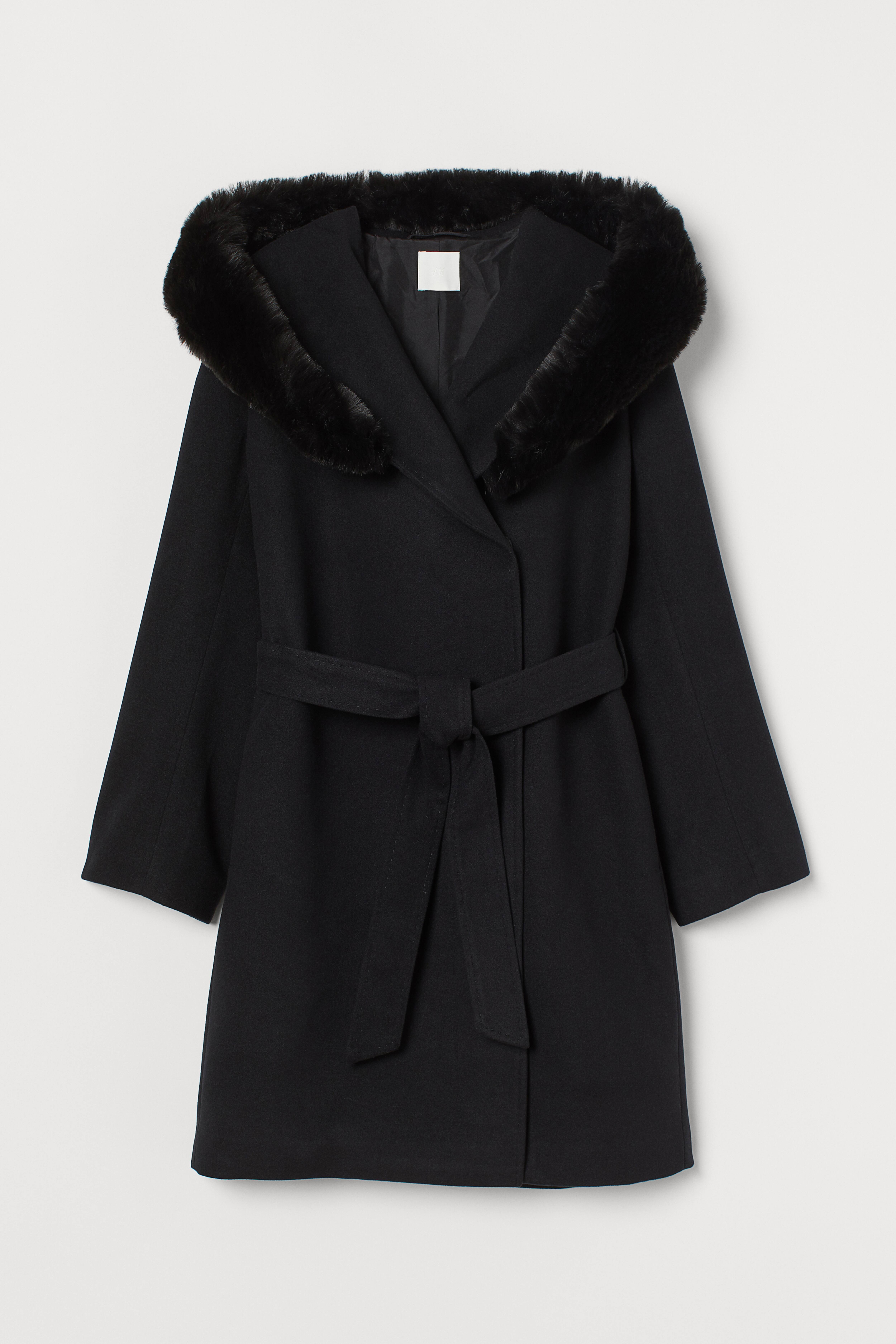 H&m fur coat with hood on sale