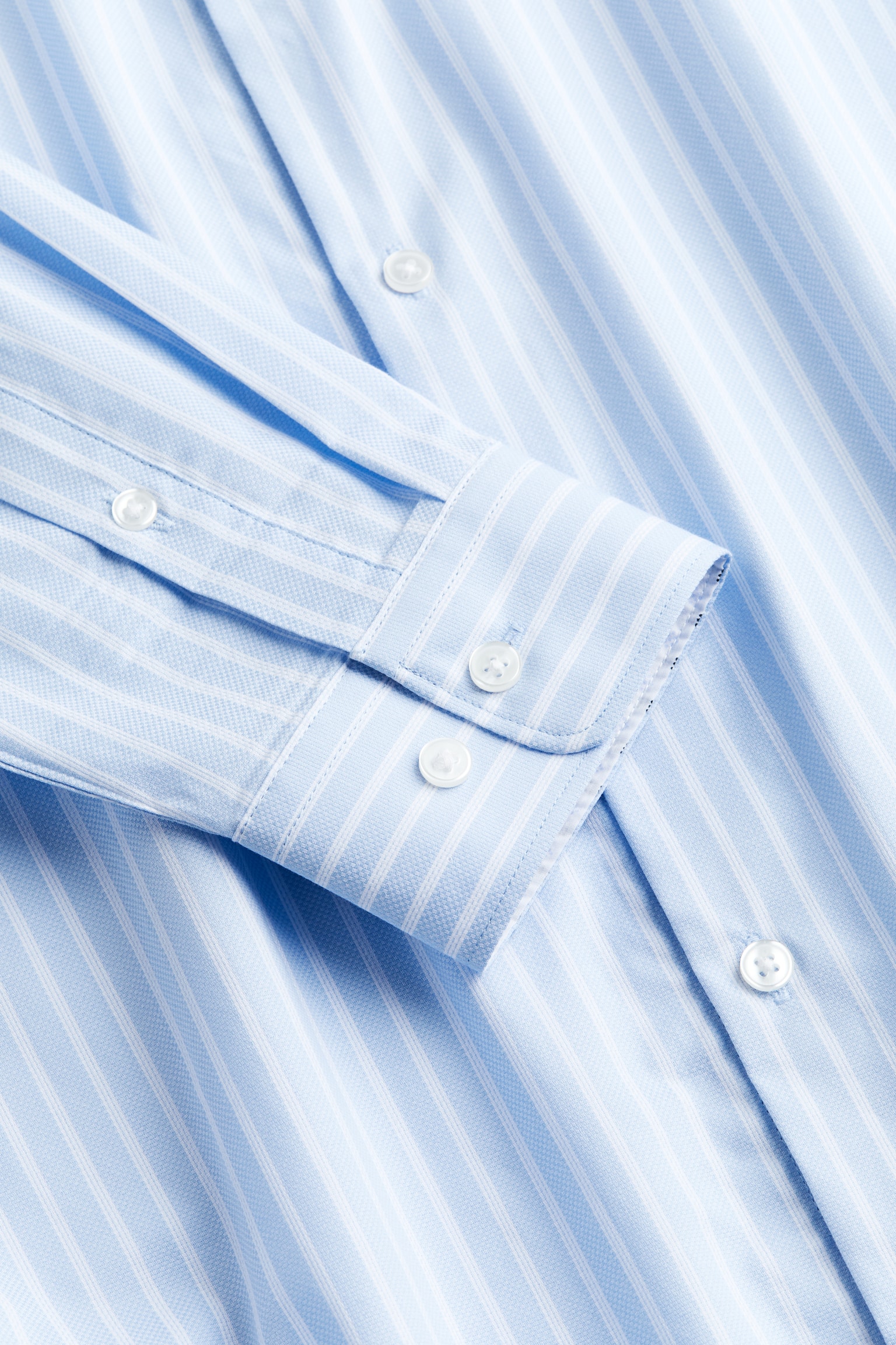 Slim Fit Premium cotton shirt - Light blue/Striped/White/Light blue - 2