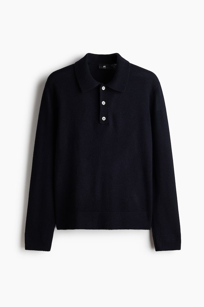 Regular Fit Knitted polo shirt - Navy blue/Dusty teal/Beige - 1