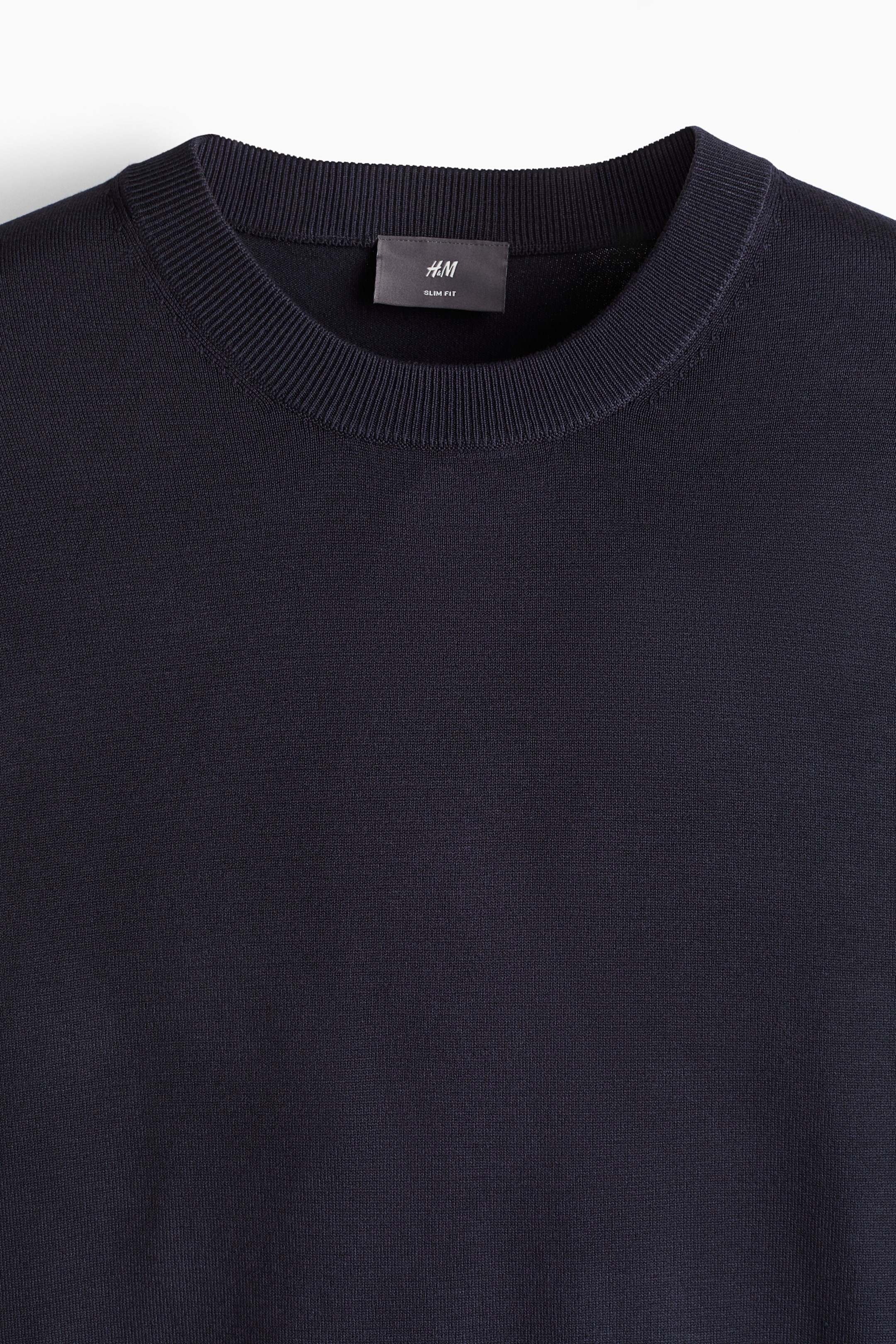 Slim Fit Fine-knit jumper - Navy blue - Men | H&M GB 7