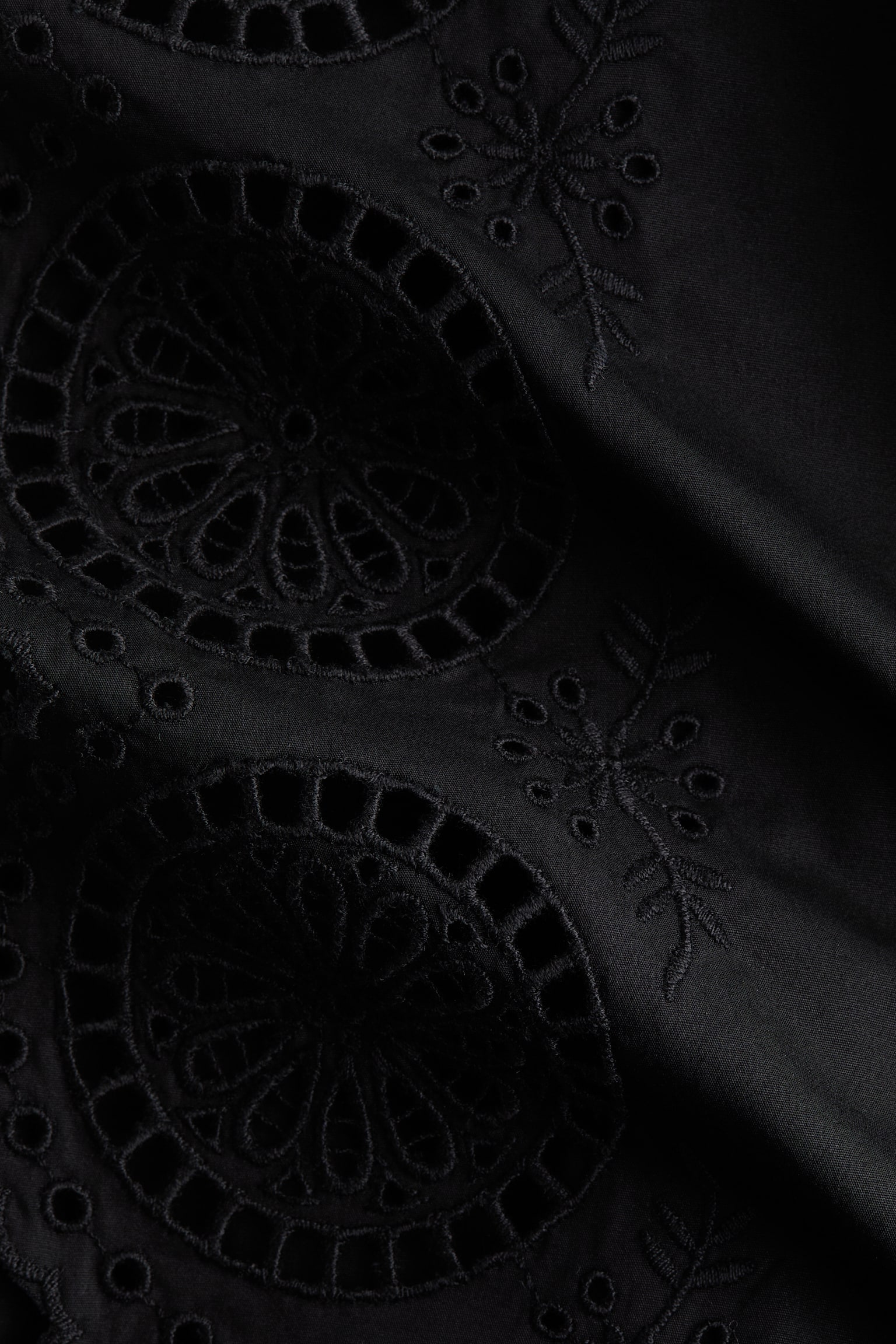 Женские брюки H&M Tie-Detail Pants with Eyelet Embroidery, цвет: Чёрный — фото 5