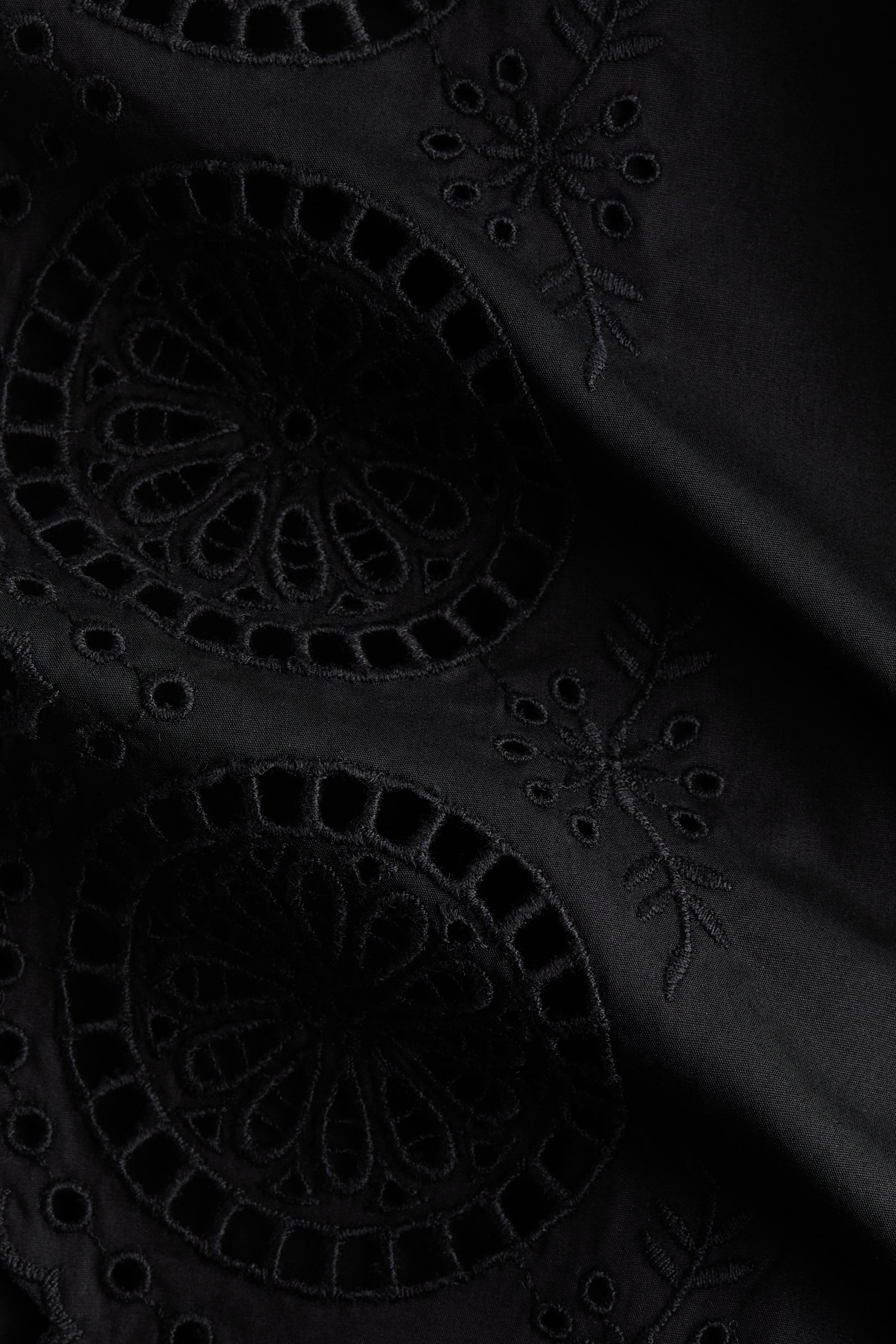 Tie-Detail Pants with Eyelet Embroidery