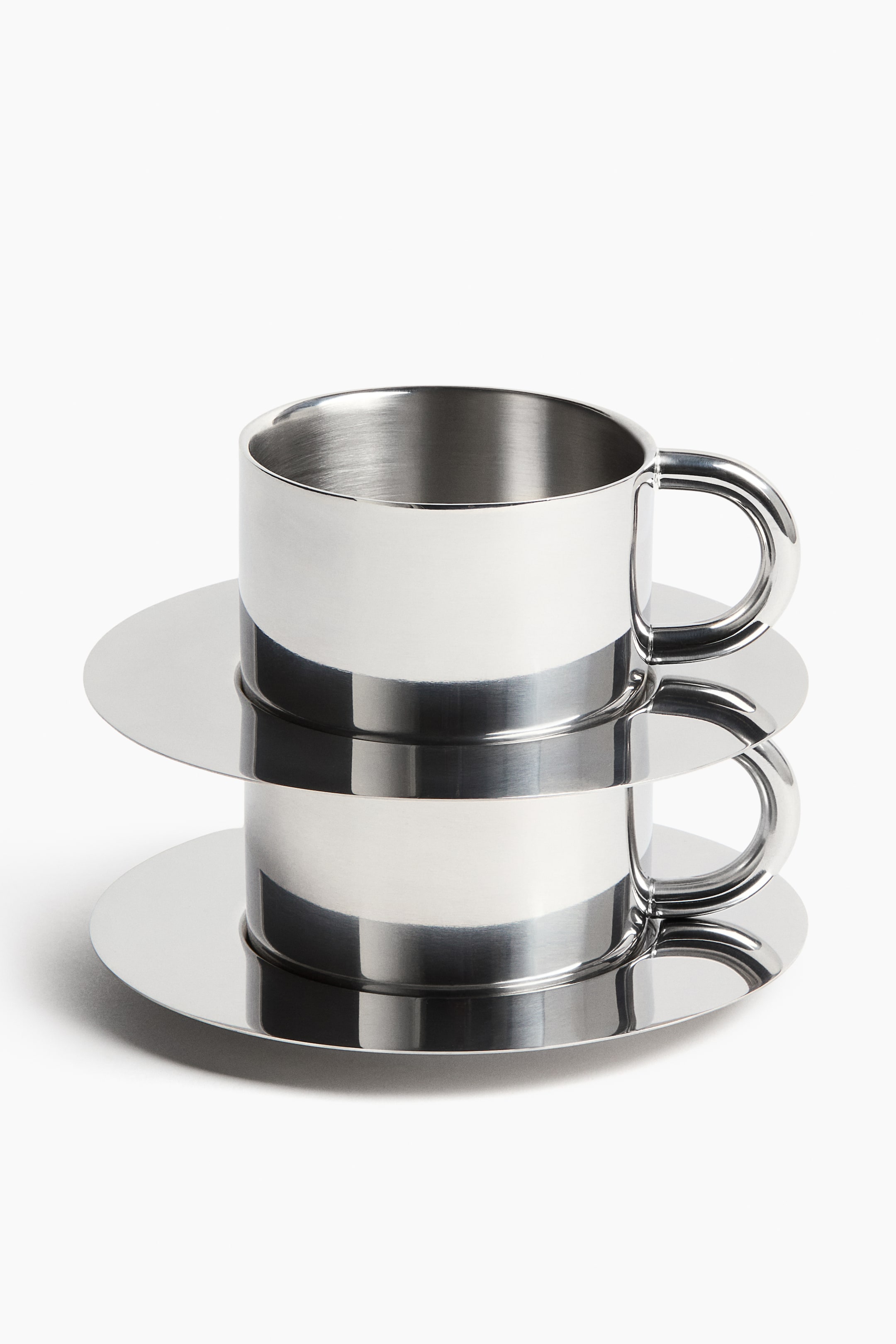 Stainless Steel Cup and Saucer