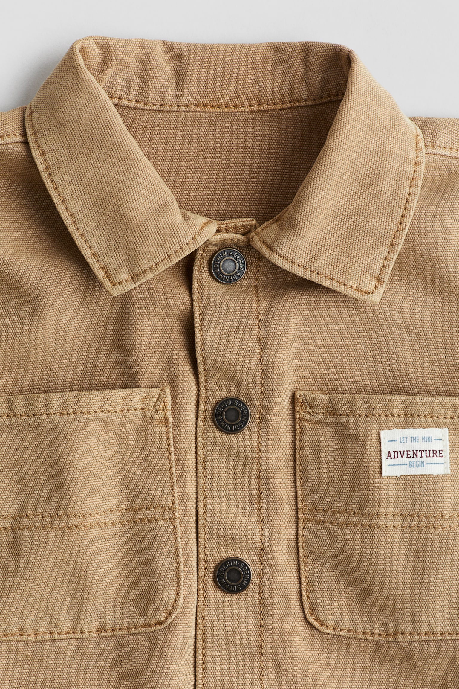 Overshirt - Beige/Dark denim blue - 2