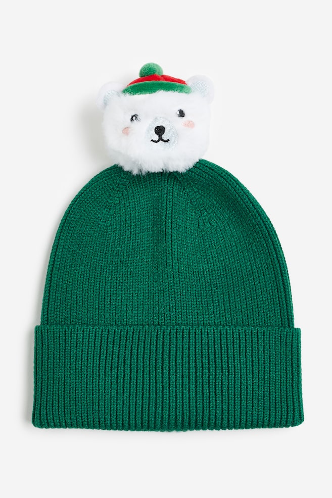 Pompom hat - Green/Polar bear/Red/Reindeer - 1