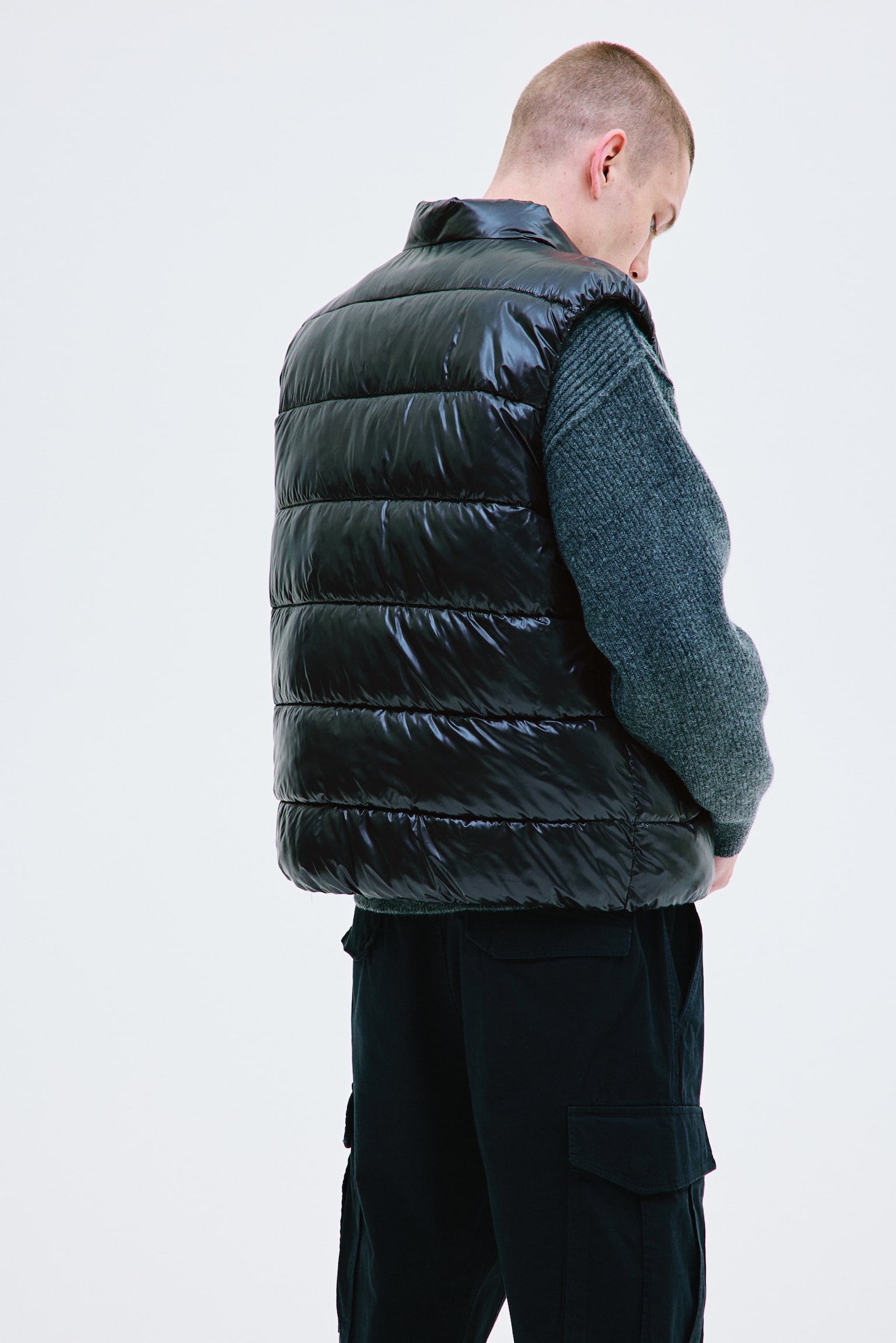 Regular Fit Puffer gilet - Black - 3