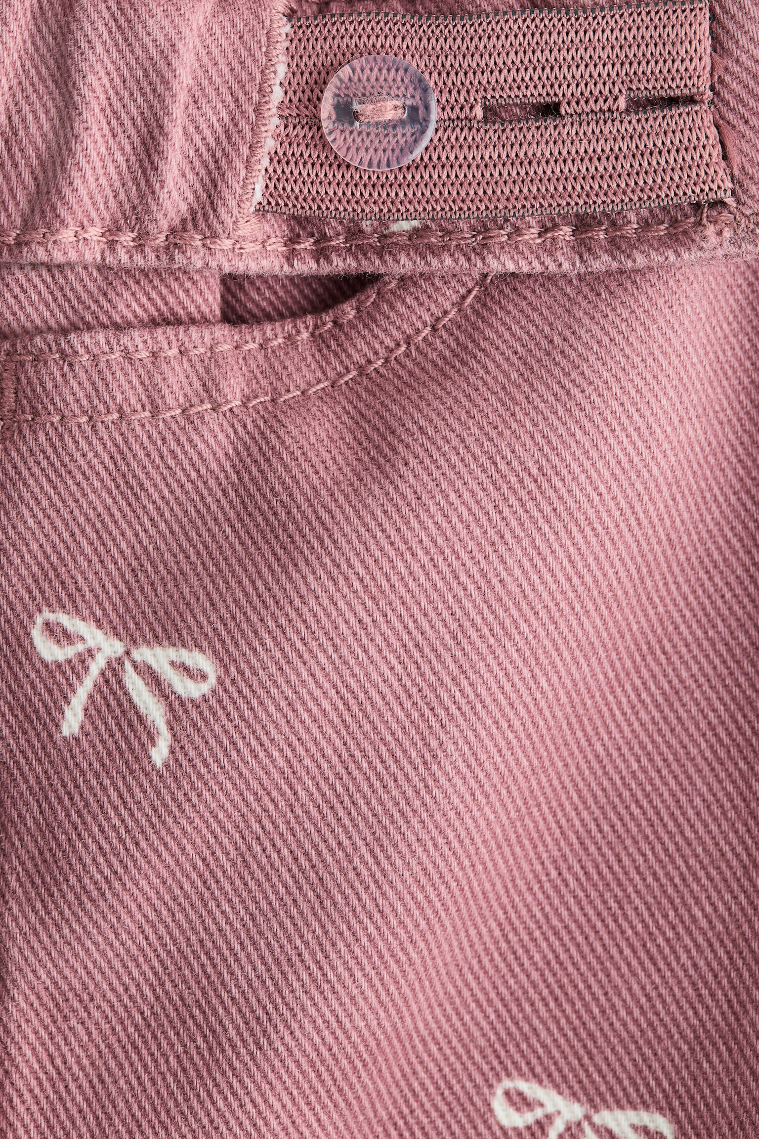 Детские шорты H&M Printed Cotton Twill, цвет: Тёмный пыльный розовый — фото 3