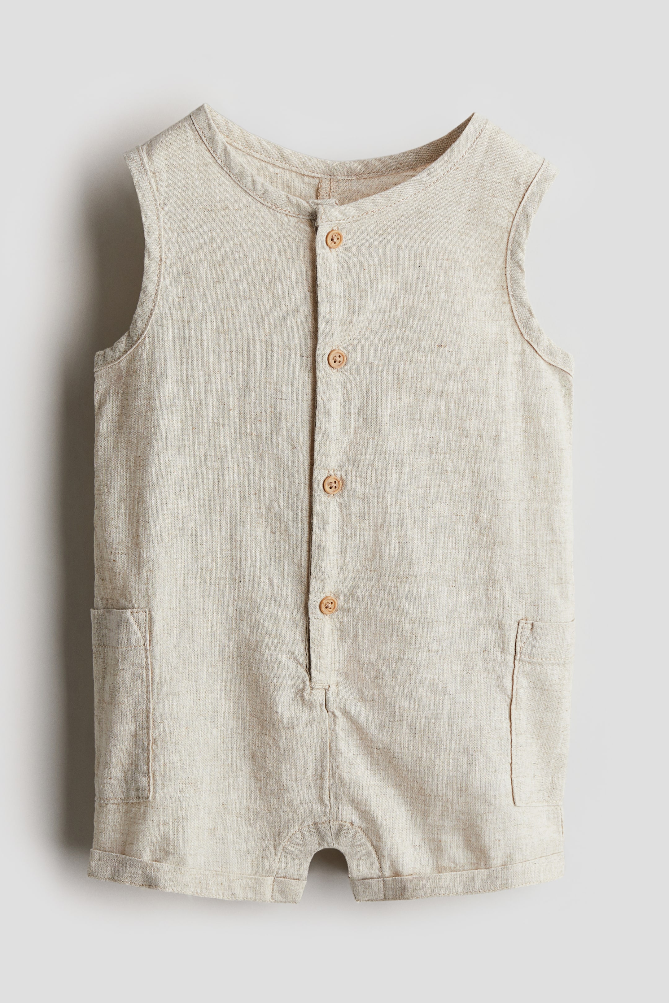 Sleeveless Linen Romper Suit