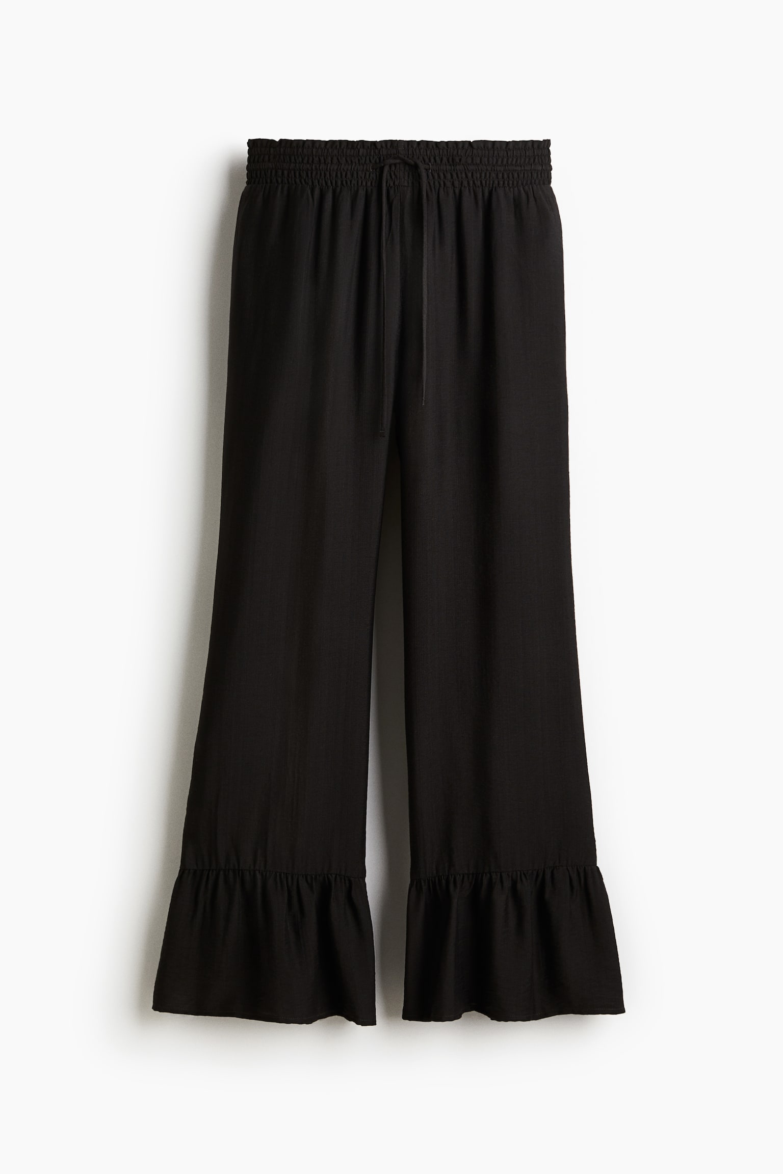 Женские брюки H&M Ruffle-Trimmed Drawstring, цвет: Тёмный серый — фото 1