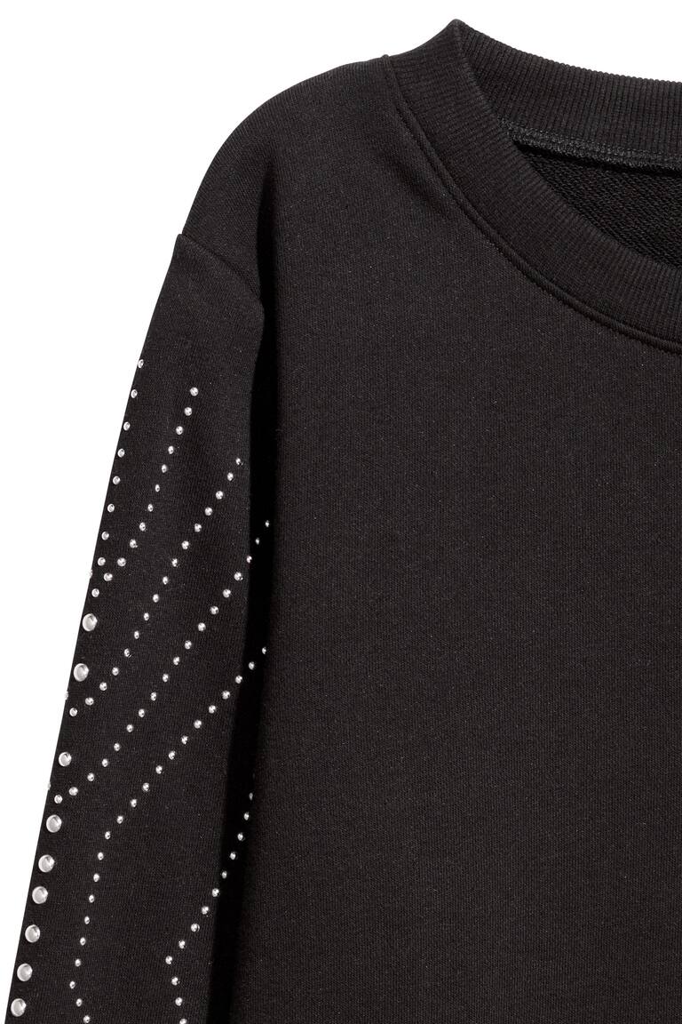Sweatshirt mit Nieten Schwarz Ladies H&M DE