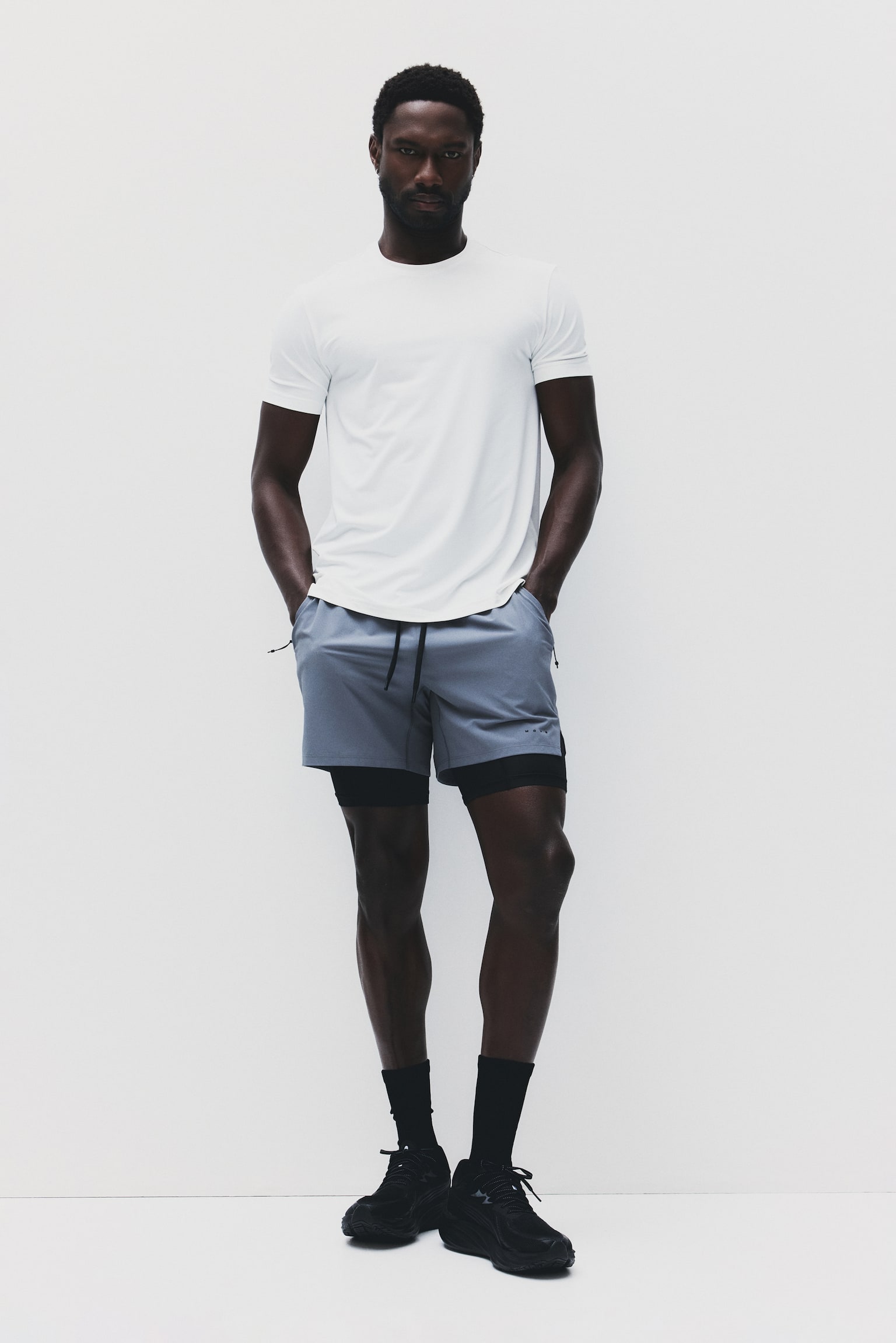 טישירט ספורט מרשת DryMove™‎ - לבן/שחור/כחול כהה/חום כהה/ירוק-כחול/אפור מלאנז' - 4