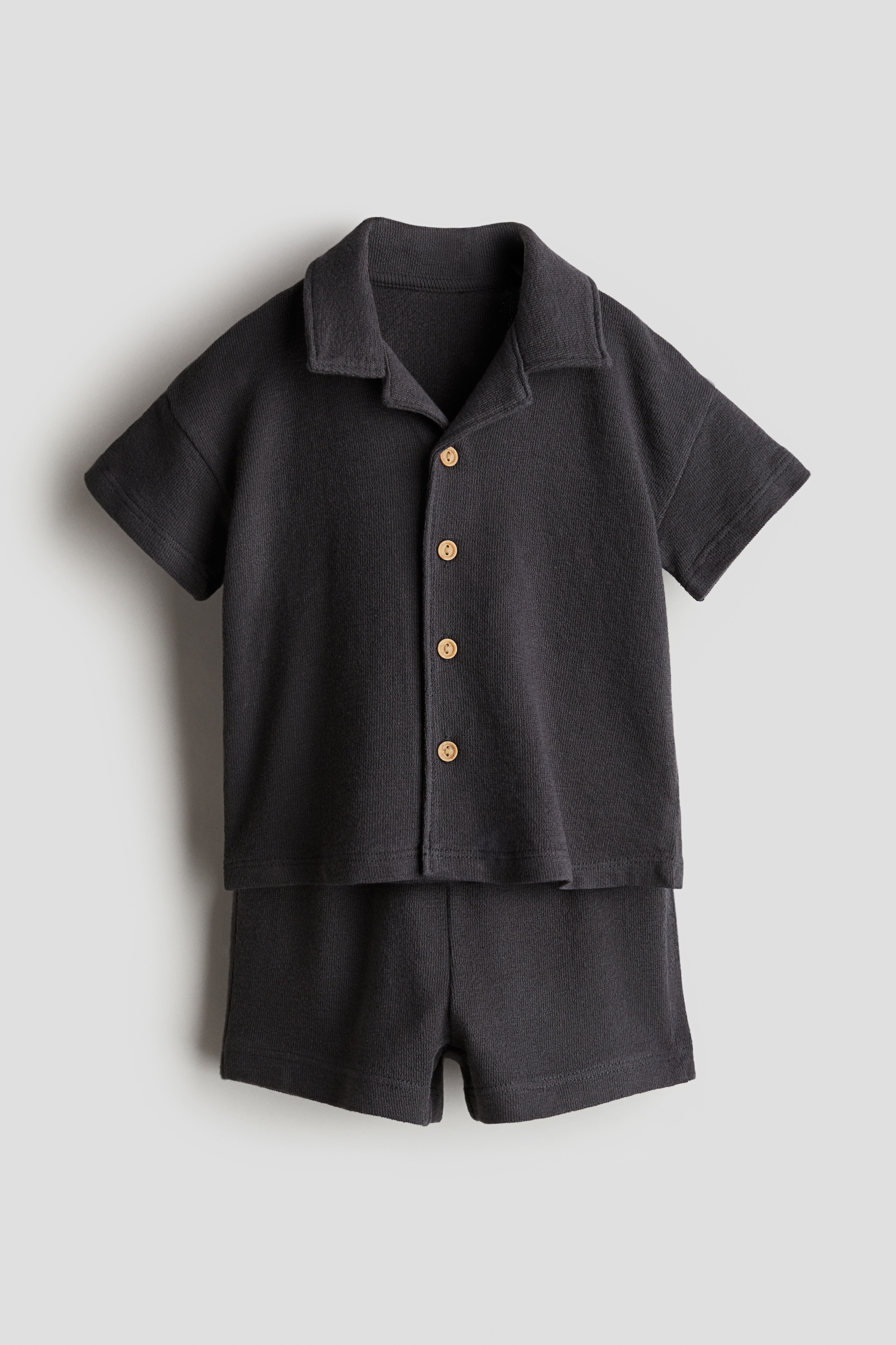 2-piece Cotton Jersey Set - Charcoal - Kids | H&M US