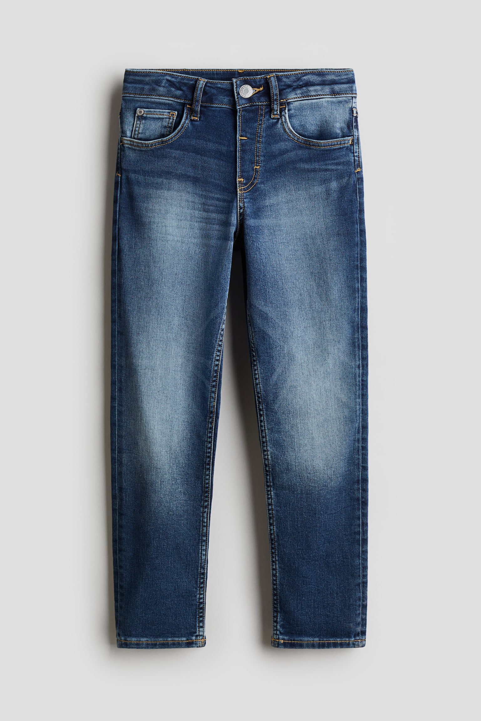 Relaxed Tapered Fit Jeans - Dark denim blue/Light grey - 1