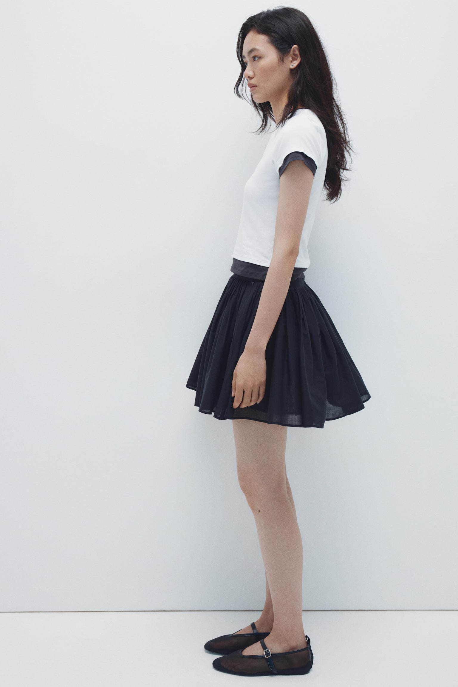 Áo thun kiểu nhiều lớp - Màu trắng/Đen/Xanh tím than/Xanh dương nhạt/Màu hồng nhạt/Trắng - 6