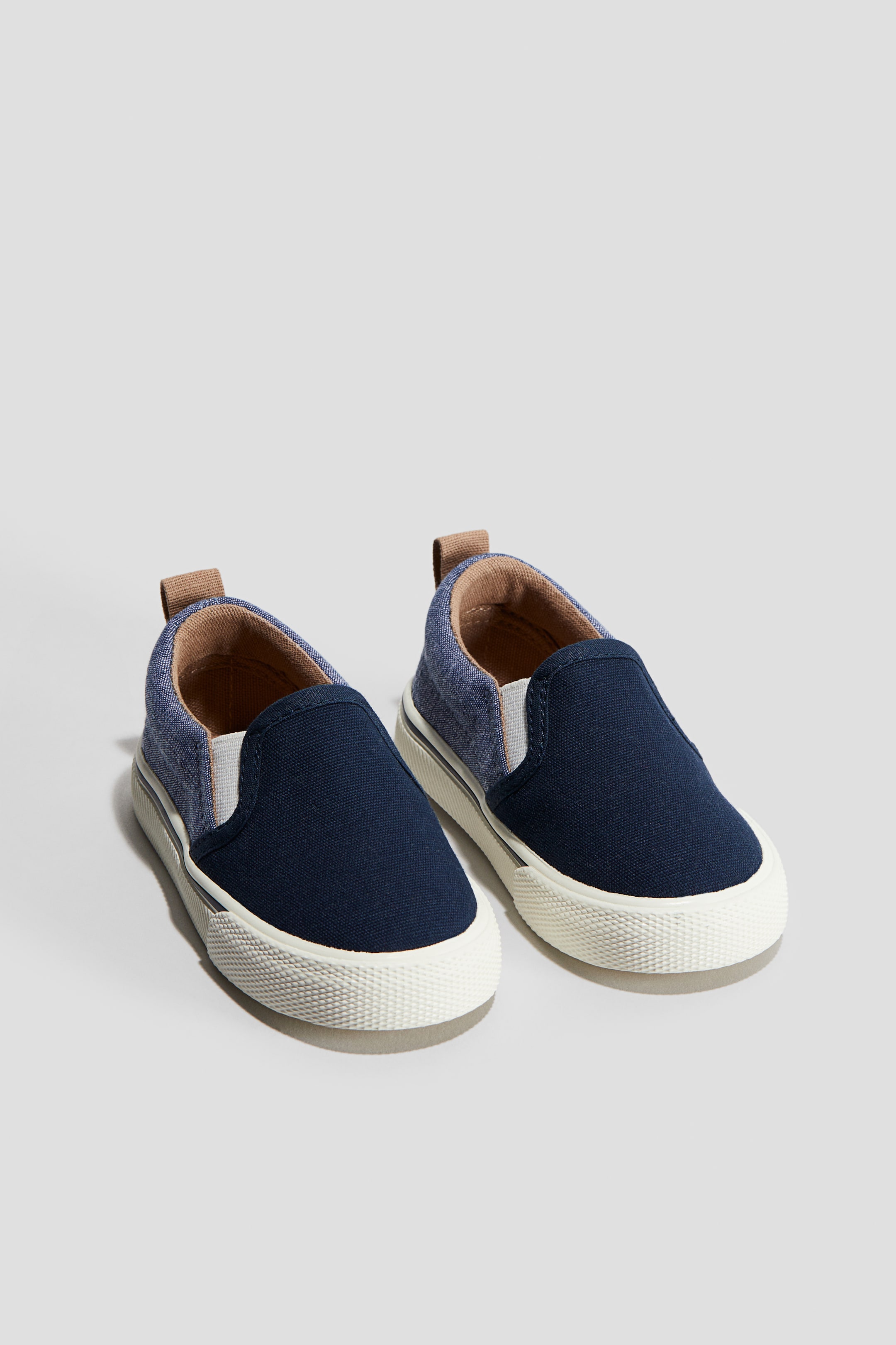 Cotton Canvas Slip-on Shoes - Navy blue - Kids | H&M US