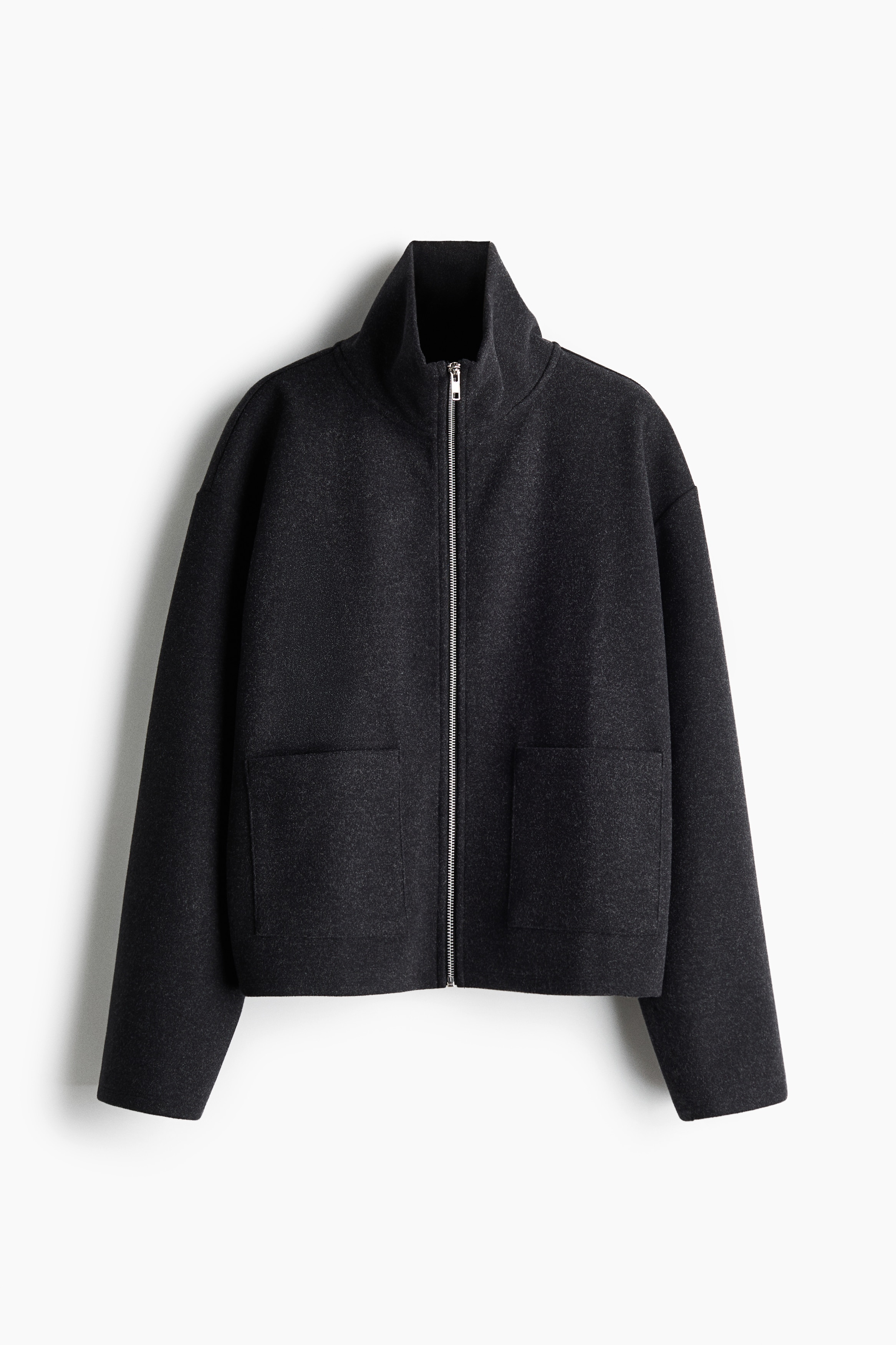 Zip-through sweatshirt - Dark grey marl/Navy blue