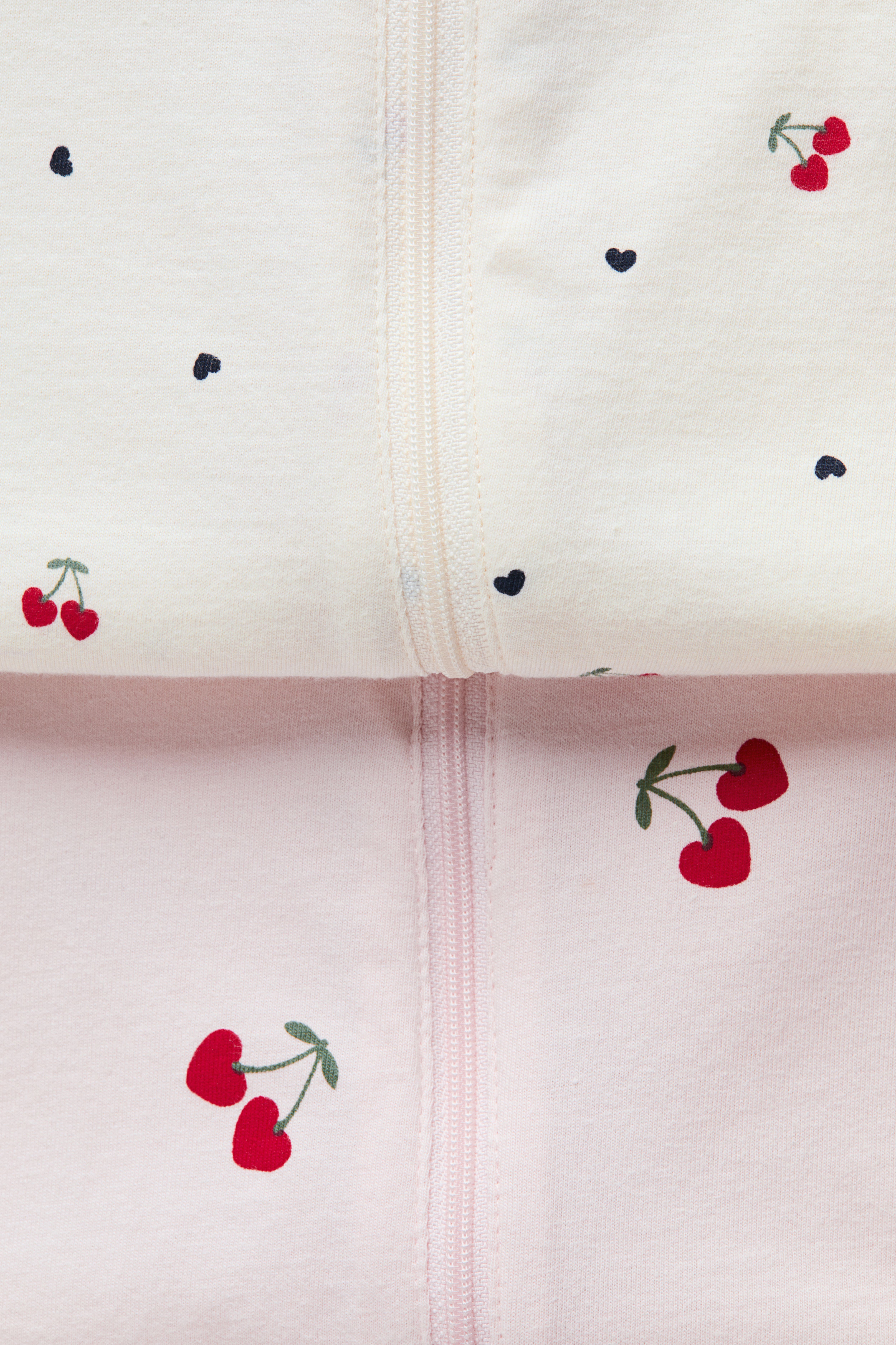 Lot de 2 pyjamas à fermeture éclair en coton