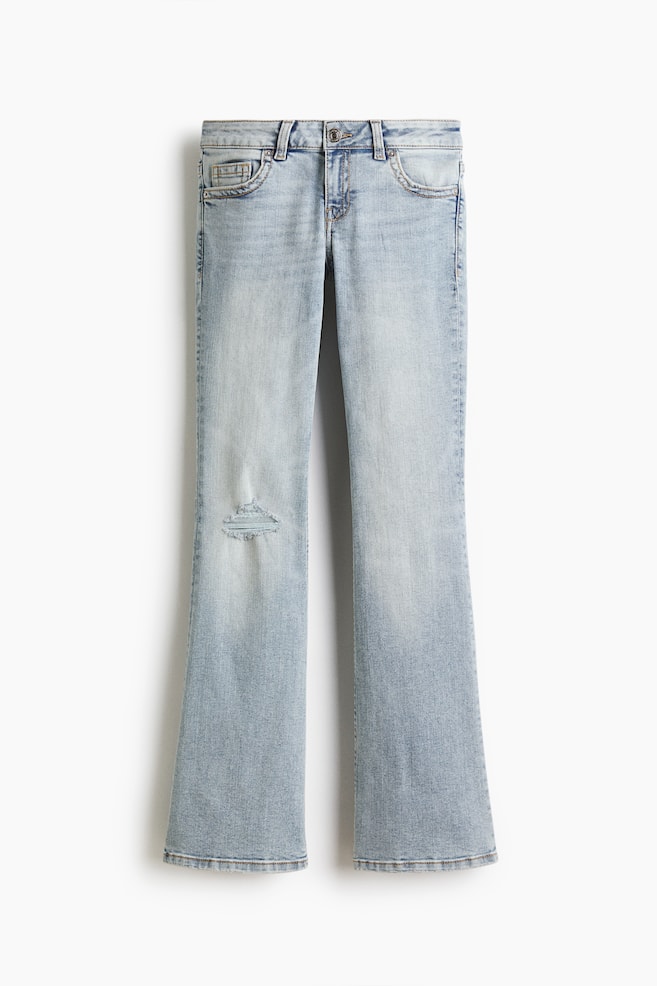 Flared Low Waist Jeans - Helles Denimblau/Denimblau/Grau - 1