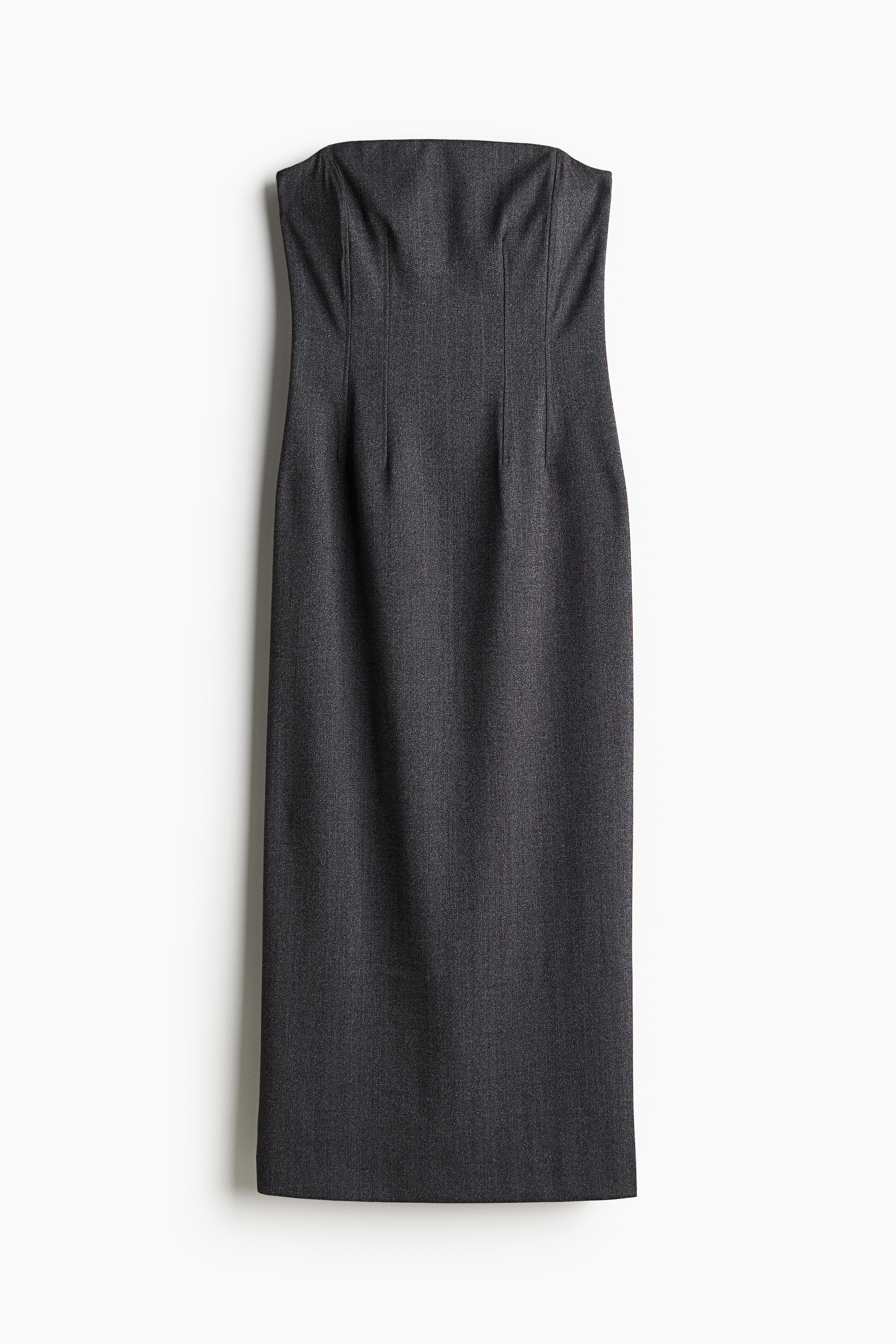 Ladies - Dark grey marl Bandeau dress - Size: 14  - H&M