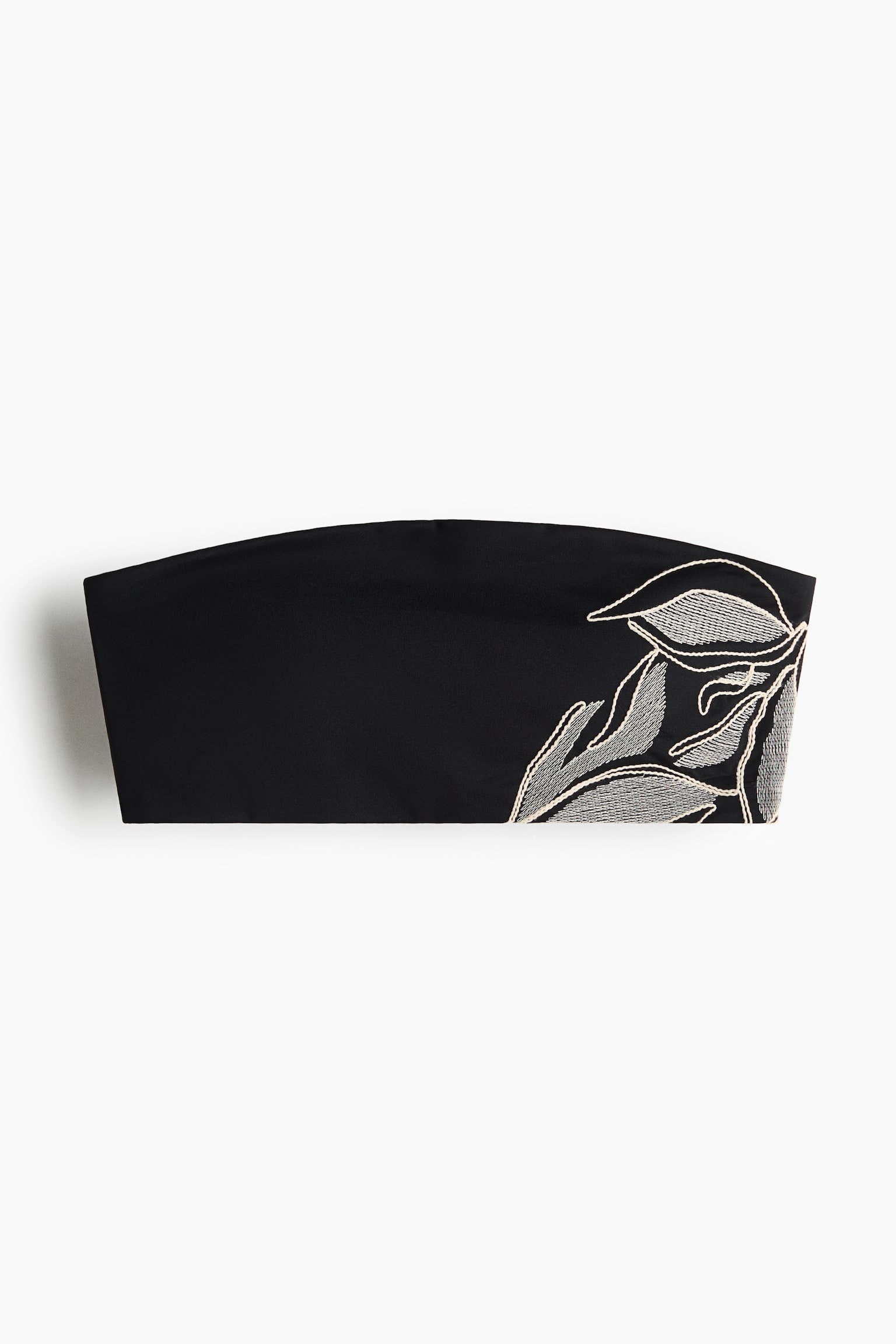 Top de bikini bandeau con relleno - Negro - 2